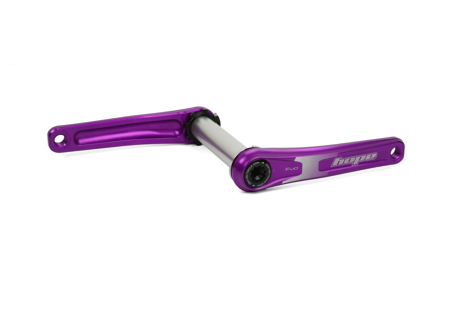 Hope Evo Crankset No Spider - 120mm FatBike Purple — product photo