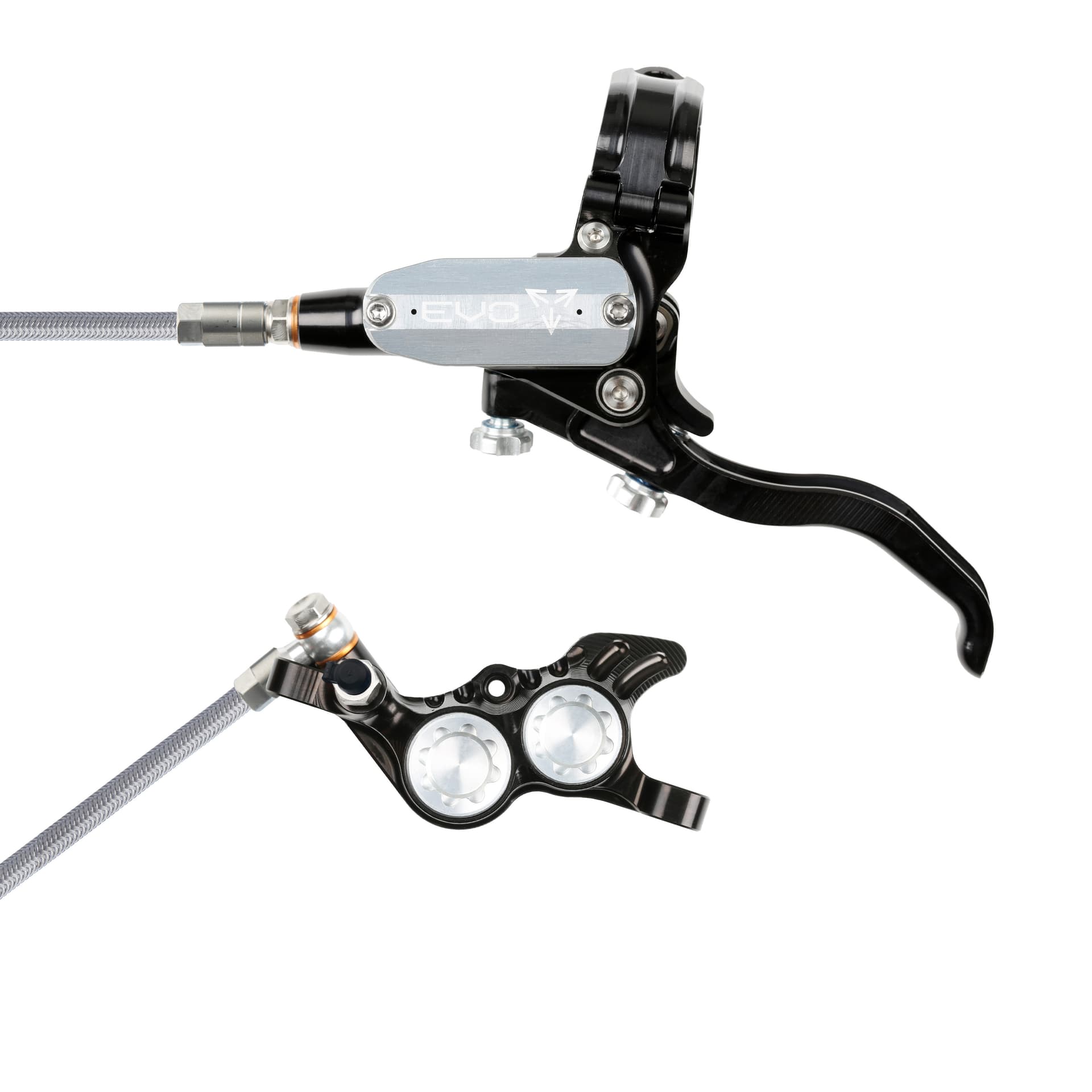 Hope Tech 4 EVO GR4 - Black/Silver - Braided - No Rotor — product photo