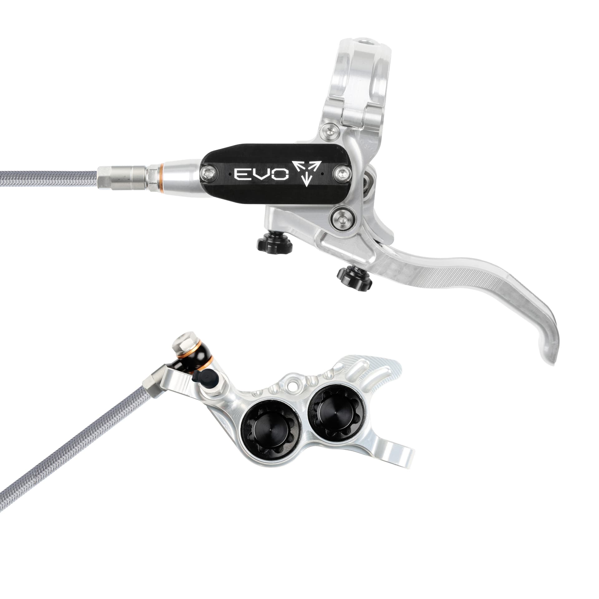 Hope Tech 4 EVO GR4 - Silver/Black - Braided - No Rotor — product photo