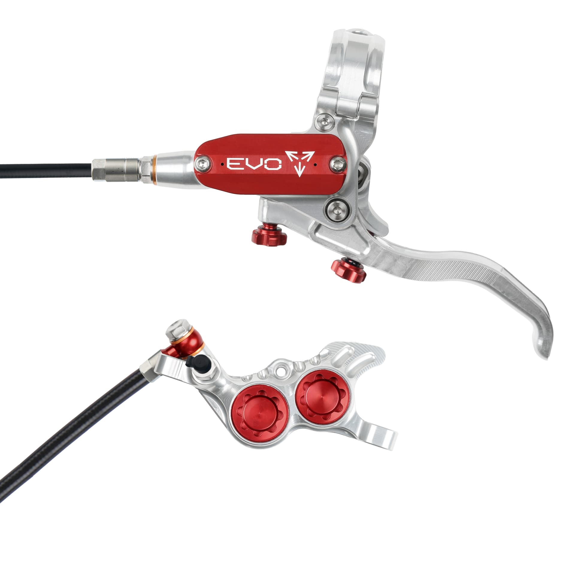 Hope Tech 4 EVO GR4 - Silver/Red - No Rotor — product photo