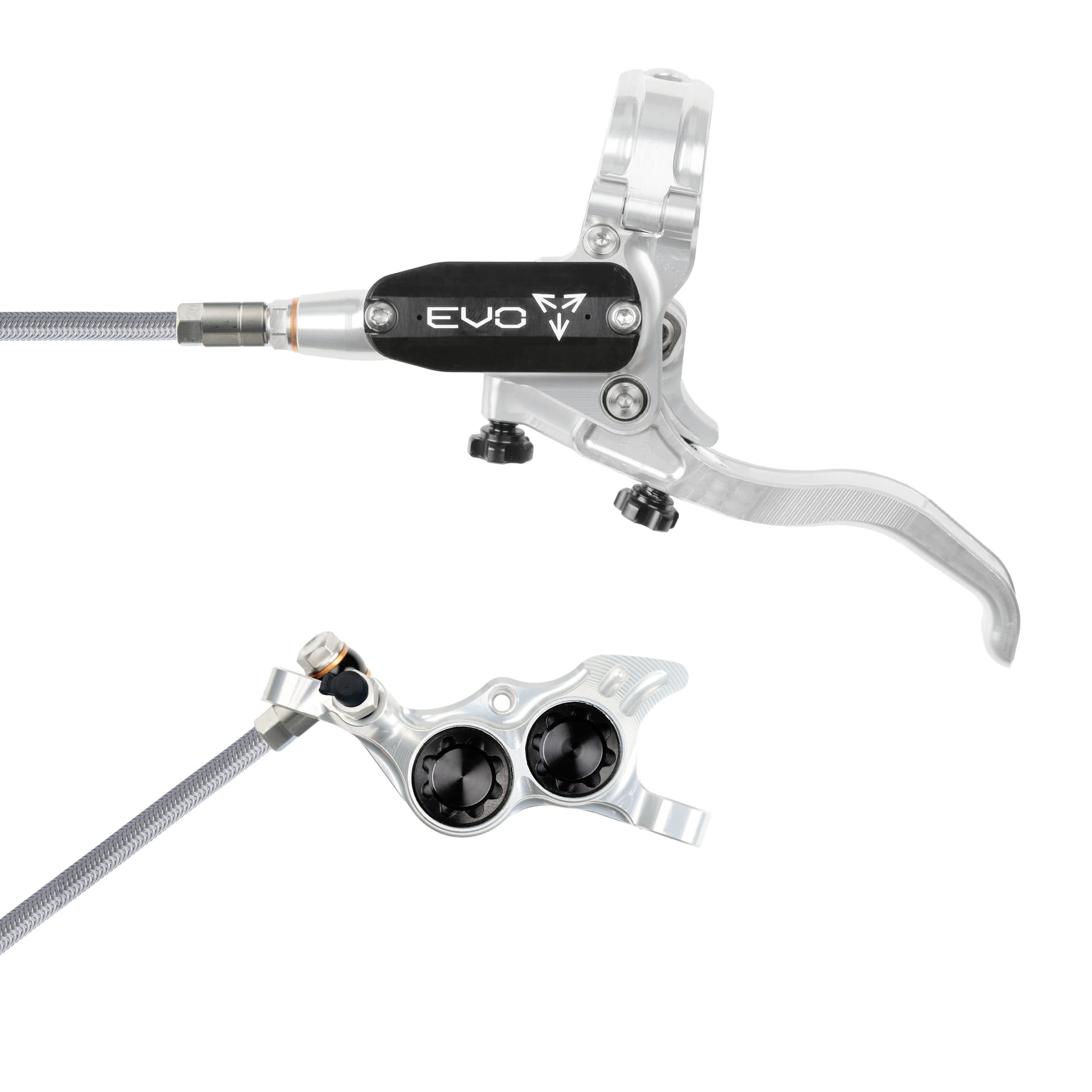 Hope Tech 4 EVO TR4 - Silver/Black - Braided - No Rotor — product photo