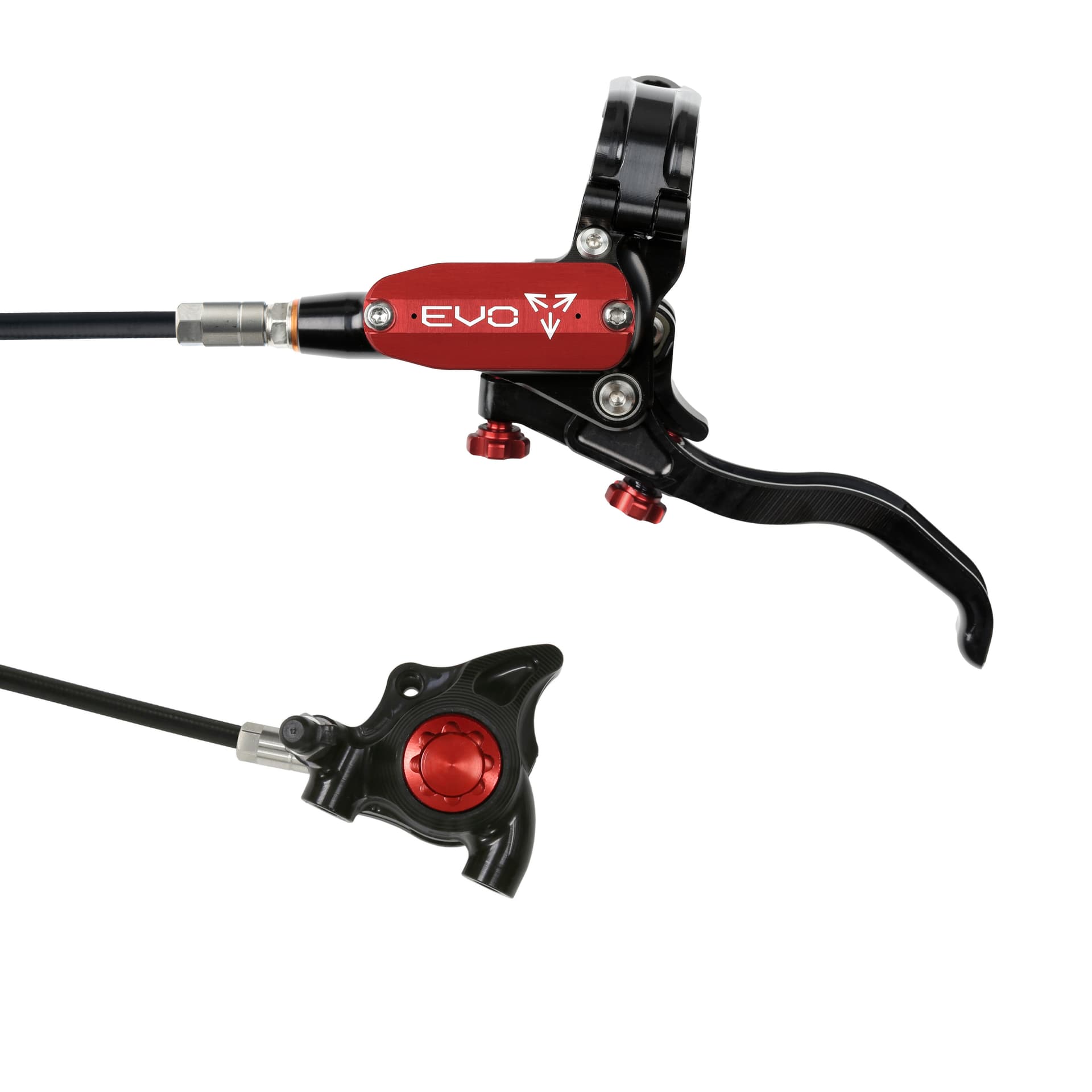 Hope Tech 4 EVO X2 Flatmount - Black/Red - No Rotor — product photo