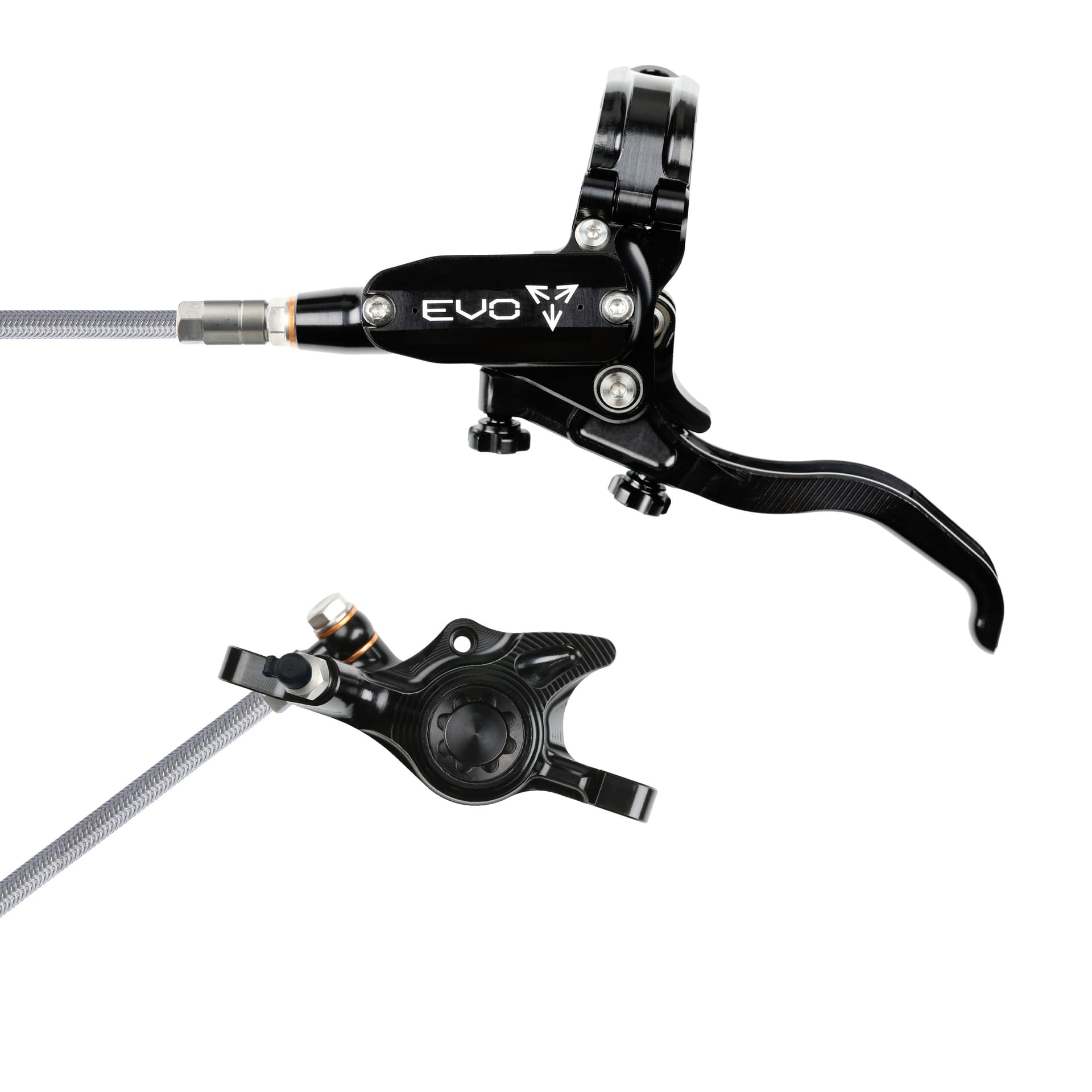 Hope Tech 4 EVO X2 - Black/Black - Braided - No Rotor — product photo
