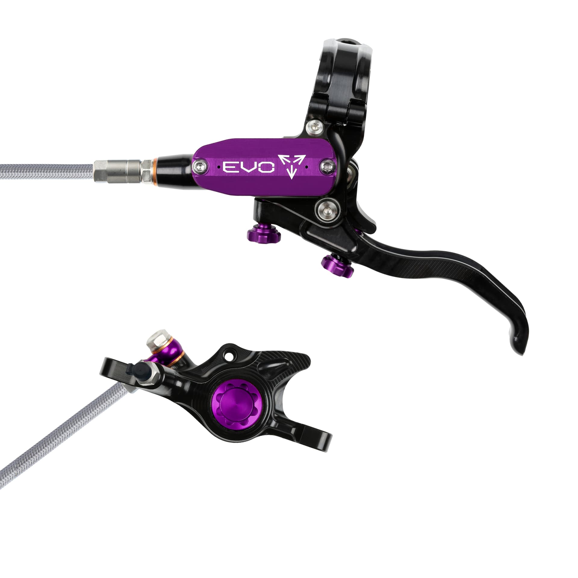 Hope Tech 4 EVO X2 - Black/Purple - Braided - No Rotor — product photo