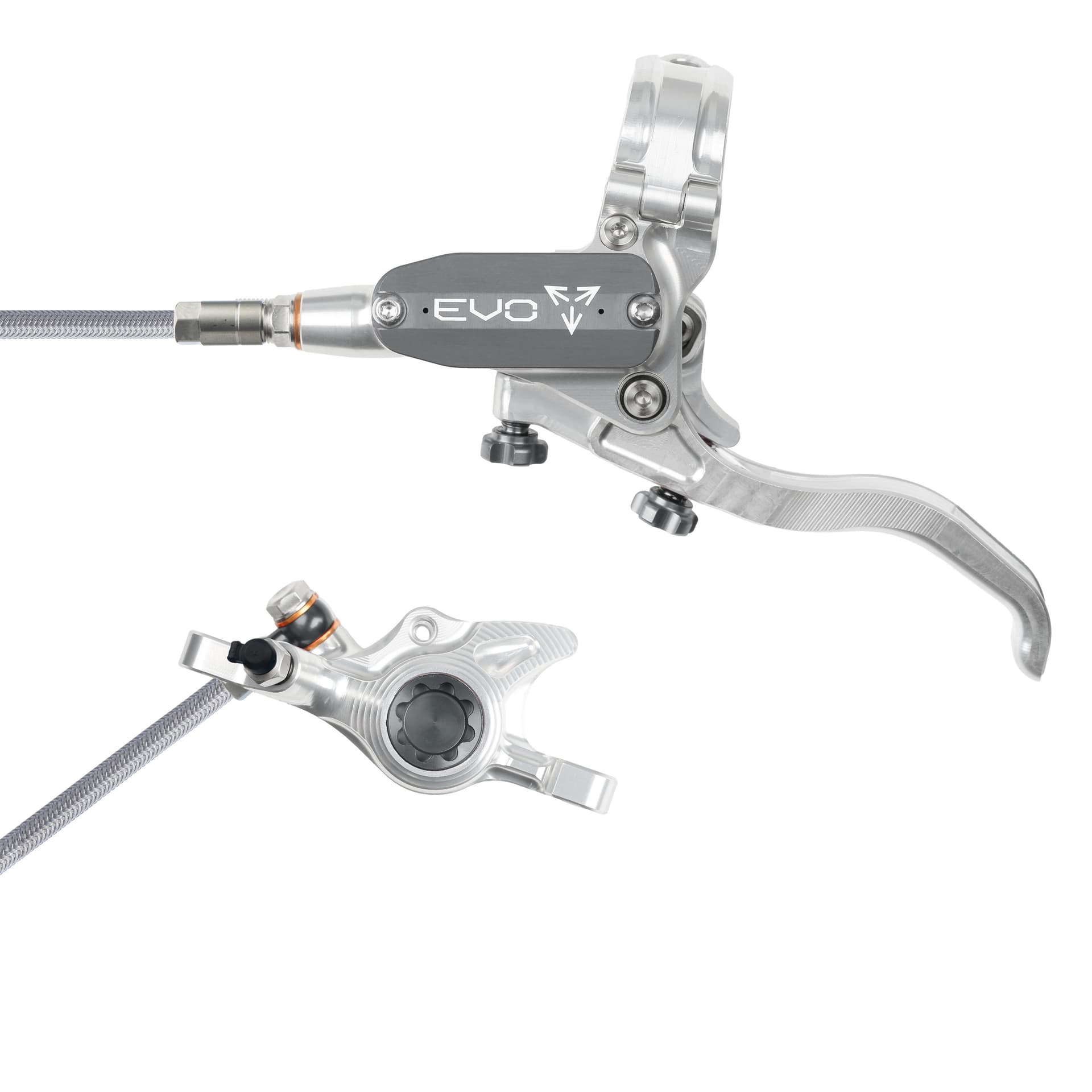 Hope Tech 4 EVO X2 - Silver/Smoke - Braided - No Rotor — product photo