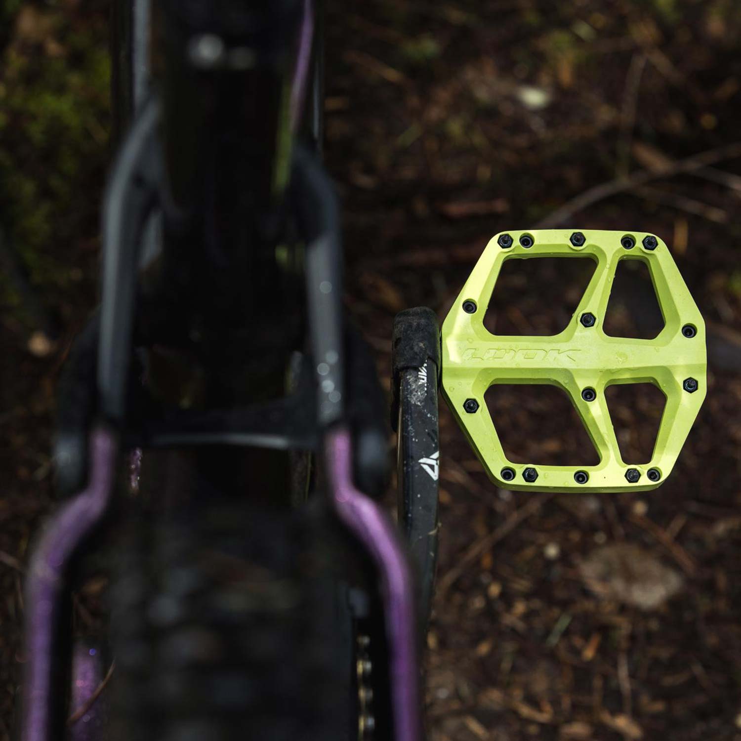 Look Trail Fusion Flat Lime Green Pedals — detail view 4