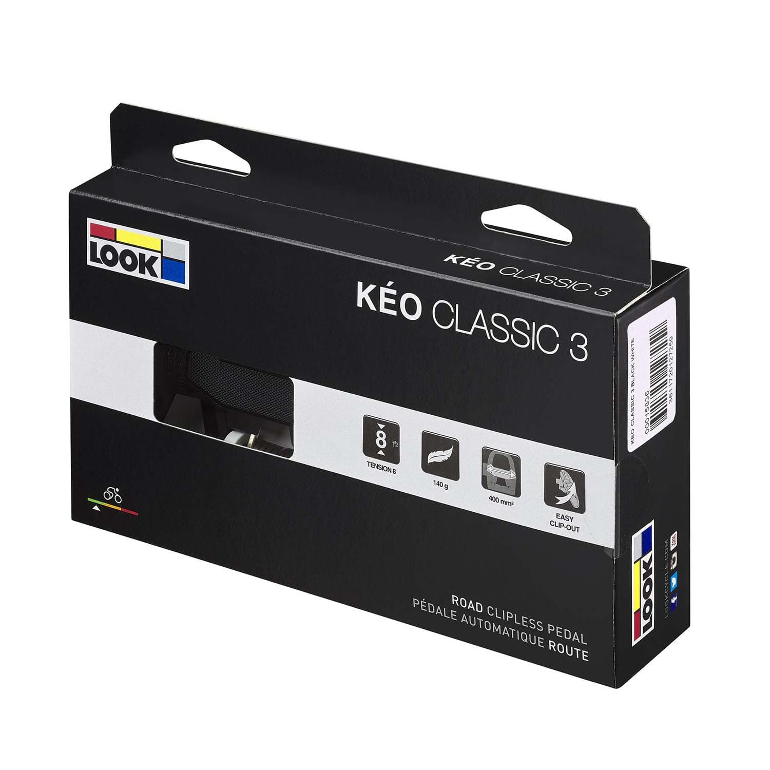 Look Keo Classic 3 Black/White Pedals — detail view 5