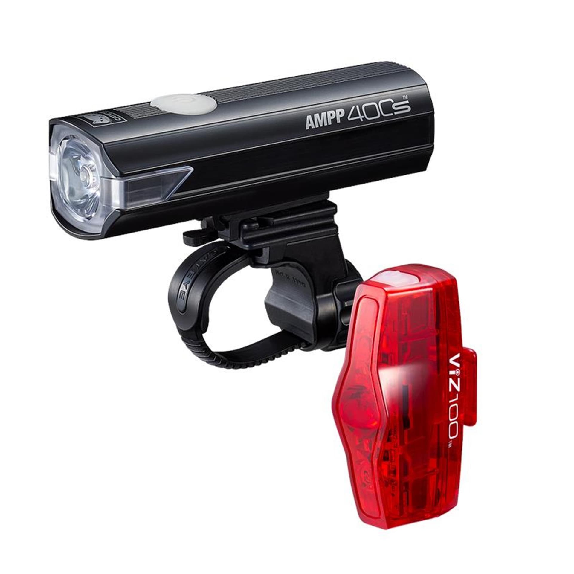 Cateye AMPP 400S / VIZ 100 Bike Light Set — product photo