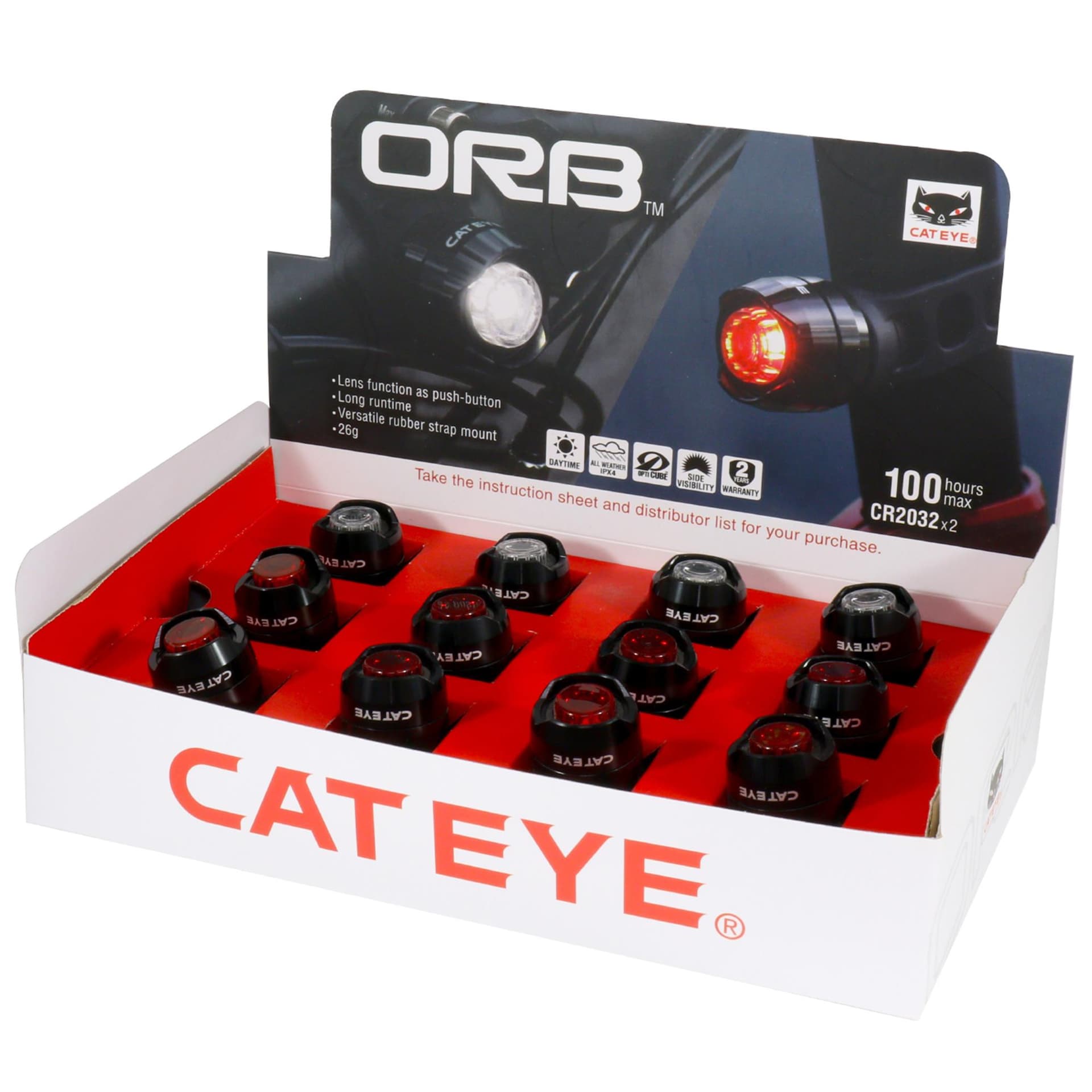 Cateye Orb Front And Rear Retail Bulk Box — product photo