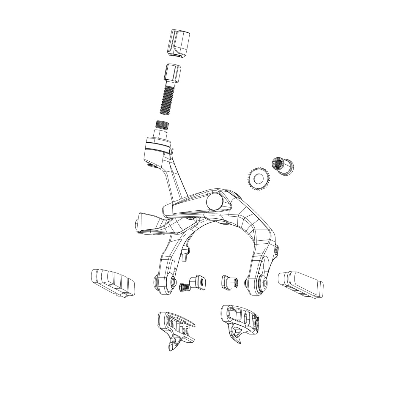 Sram Avid Shorty Ultimate (Road) Cross Brake Pad & Cartridge Holder (1 set) (25.5mm Width for Zipp 303) — product photo