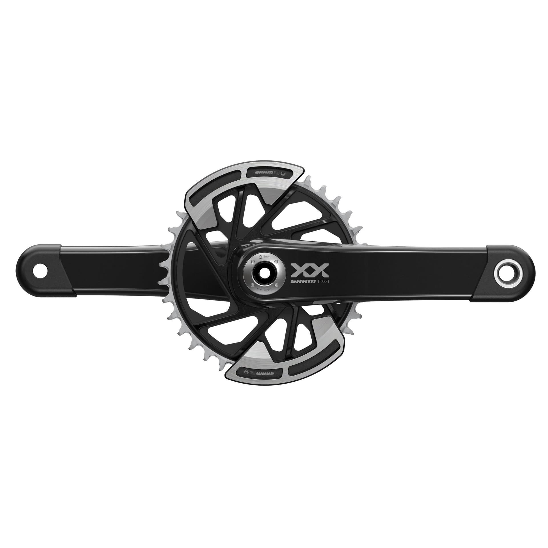 Sram Crankset XX Eagle Q174 55mm Chainline Dub MTB Wide Black 2-Guards 32T T-Type (BB Not Included) 2023 — product photo
