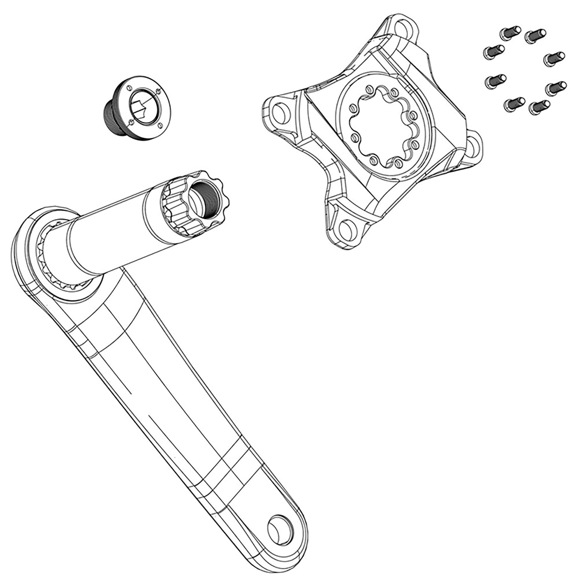 Sram Crank Aero Guard S350 5-Arm Black (Including 5 Mounting Screws) — product photo