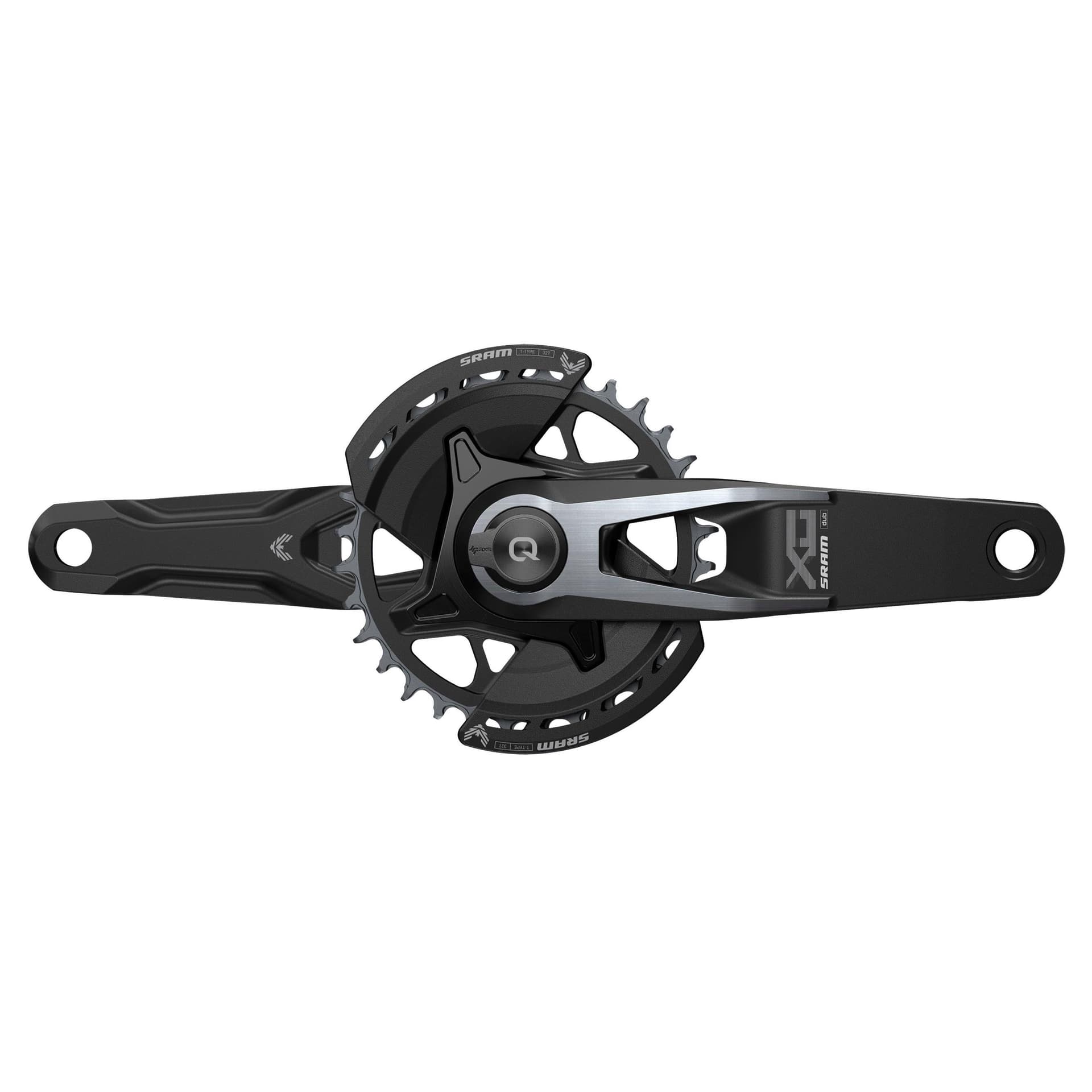 Sram Crankset Powermeter X0 Eagle Spindle Q174 55mm Chainline Dub MTB Wide Black 2-Guards 32T T-Type (BB Not Included) 2023 — product photo