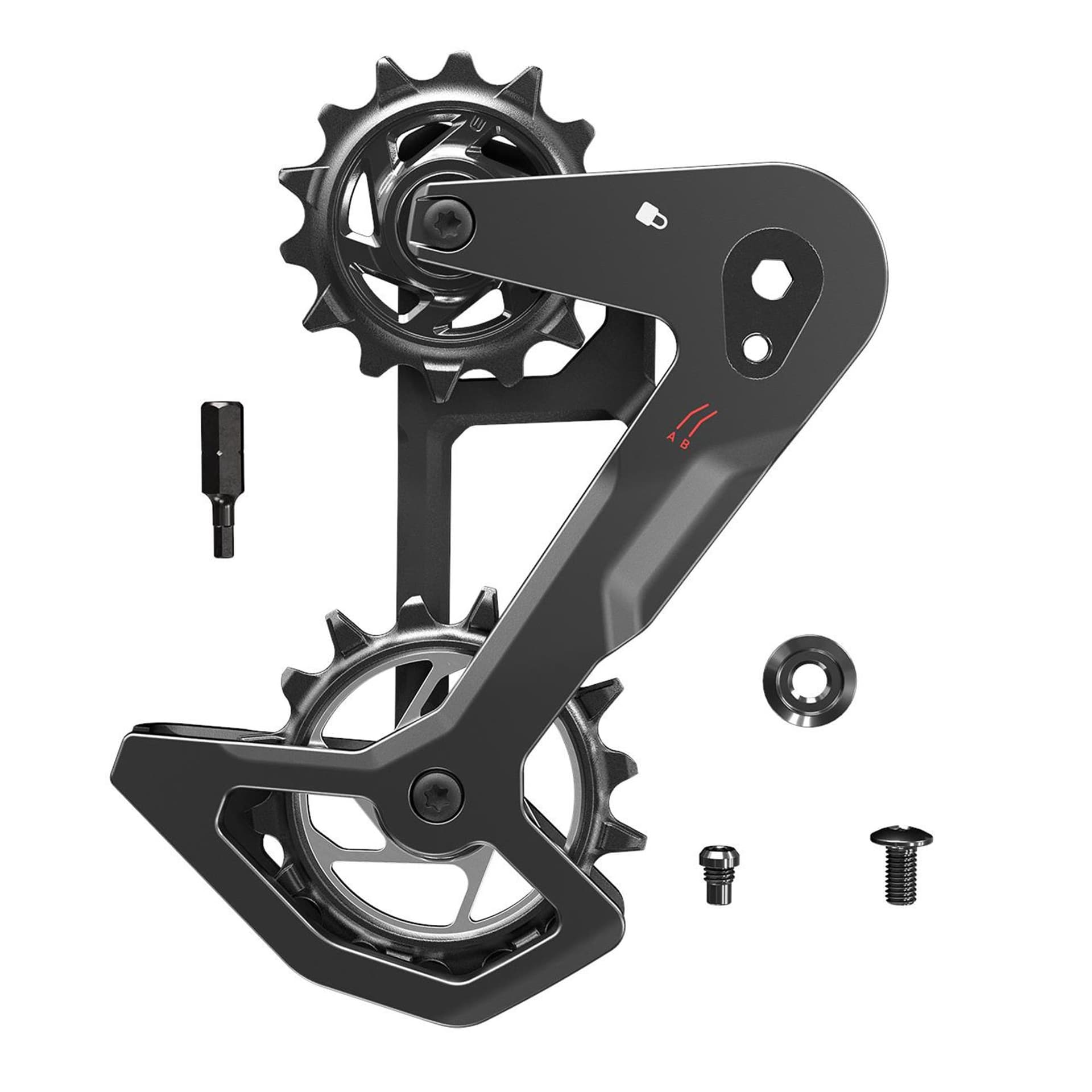 Sram Rear Derailleur Cage Kit Carbon T-Type Eagle AXS Without Damper (Replacement Outer And Inner Cages, Bit Driver Hex3, Including Pulleys) — product photo