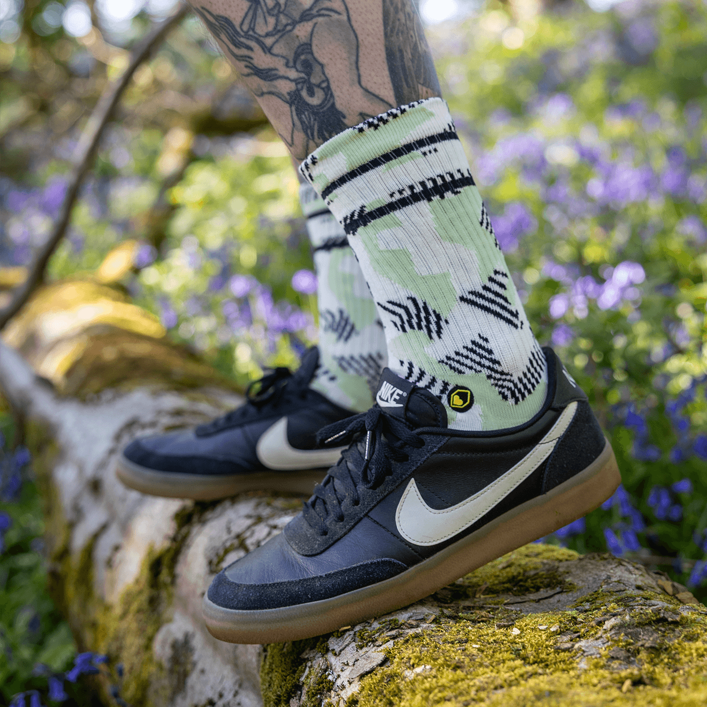 Burgtec Everyday Crew Patterned Sock — detail view 2