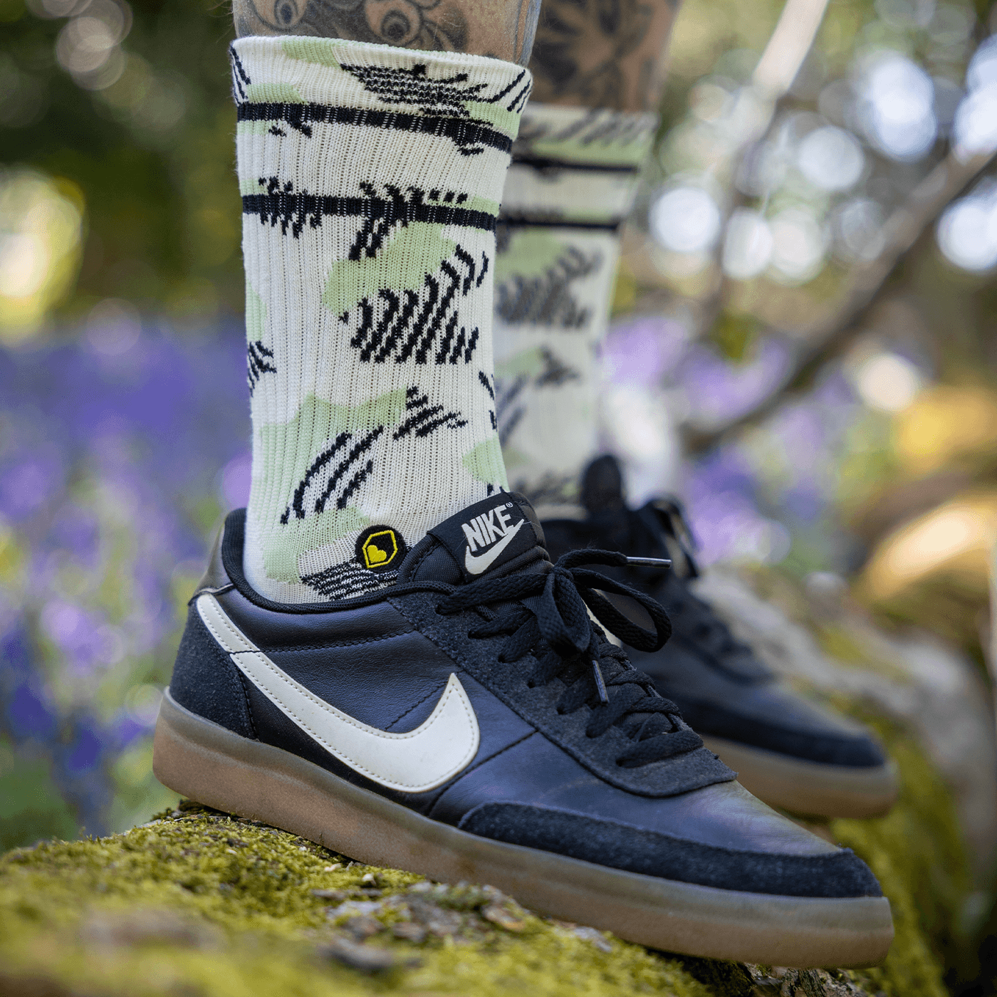 Burgtec Everyday Crew Patterned Sock — detail view 3