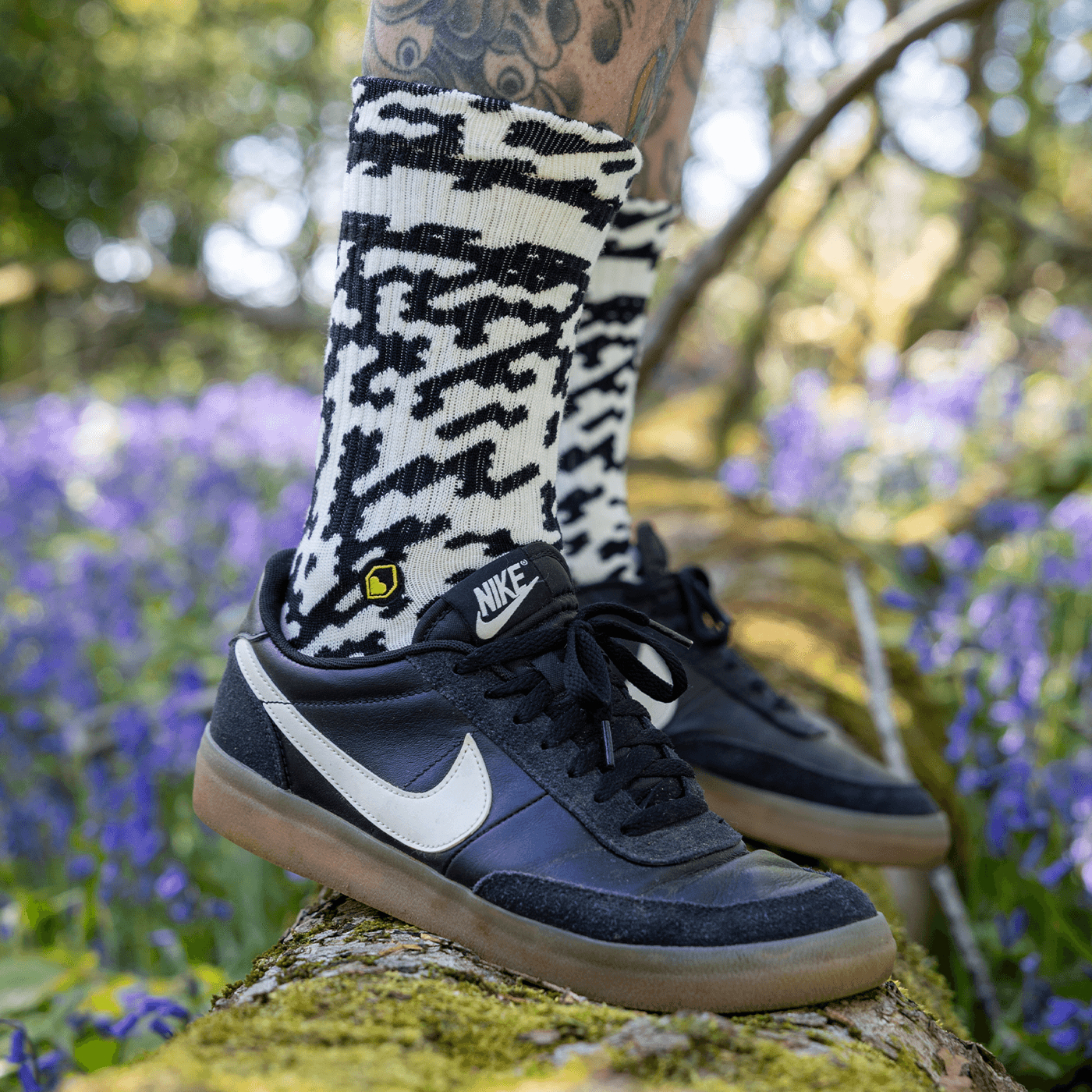 Burgtec Everyday Crew Patterned Sock — detail view 8