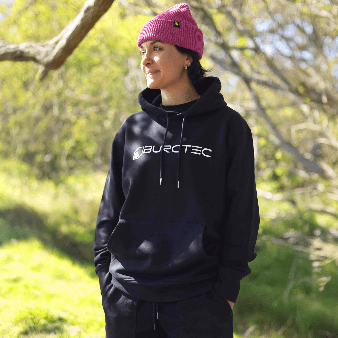 Burgtec Black Logo Hoodie — detail view 2