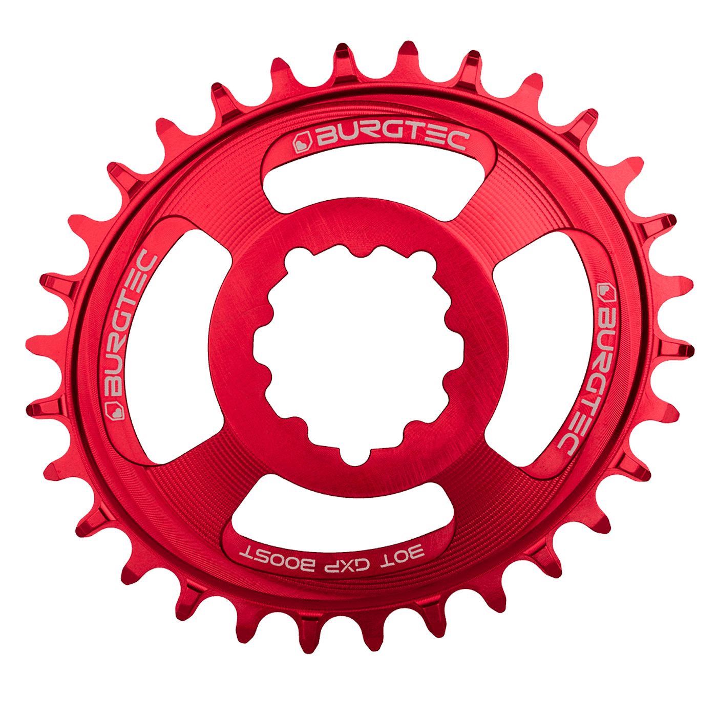 Burgtec Oval 3mm Offset Thick Thin Chainring for SRAM 3-Bolt — detail view 2