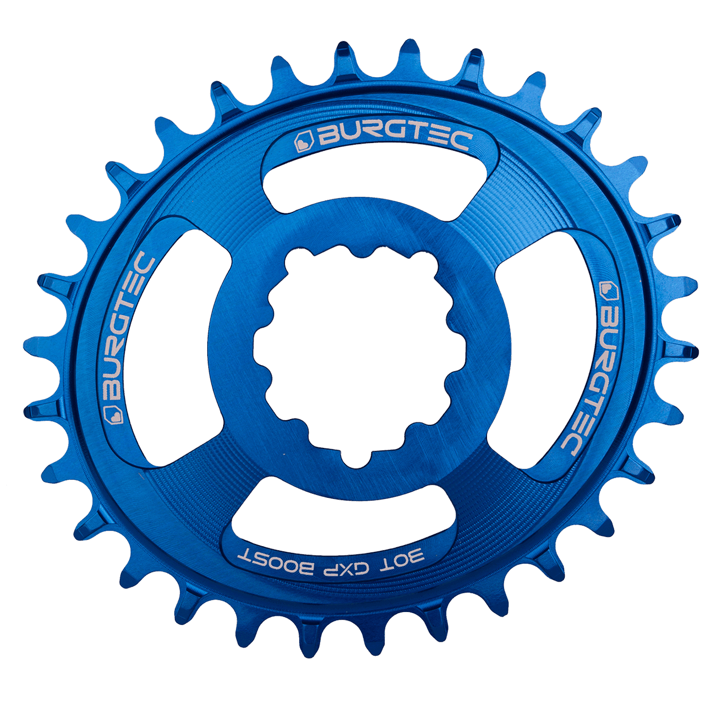 Burgtec Oval 3mm Offset Thick Thin Chainring for SRAM 3-Bolt — detail view 3