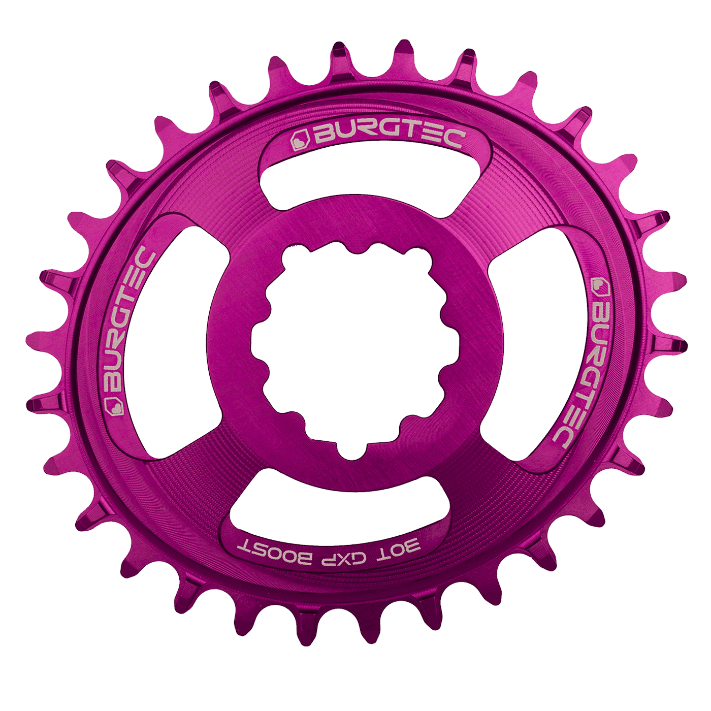 Burgtec Oval 3mm Offset Thick Thin Chainring for SRAM 3-Bolt — detail view 4