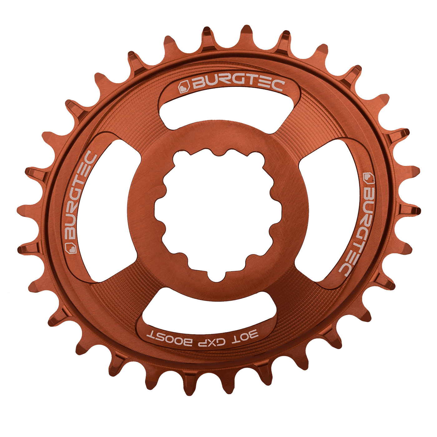 Burgtec Oval 3mm Offset Thick Thin Chainring for SRAM 3-Bolt — detail view 5
