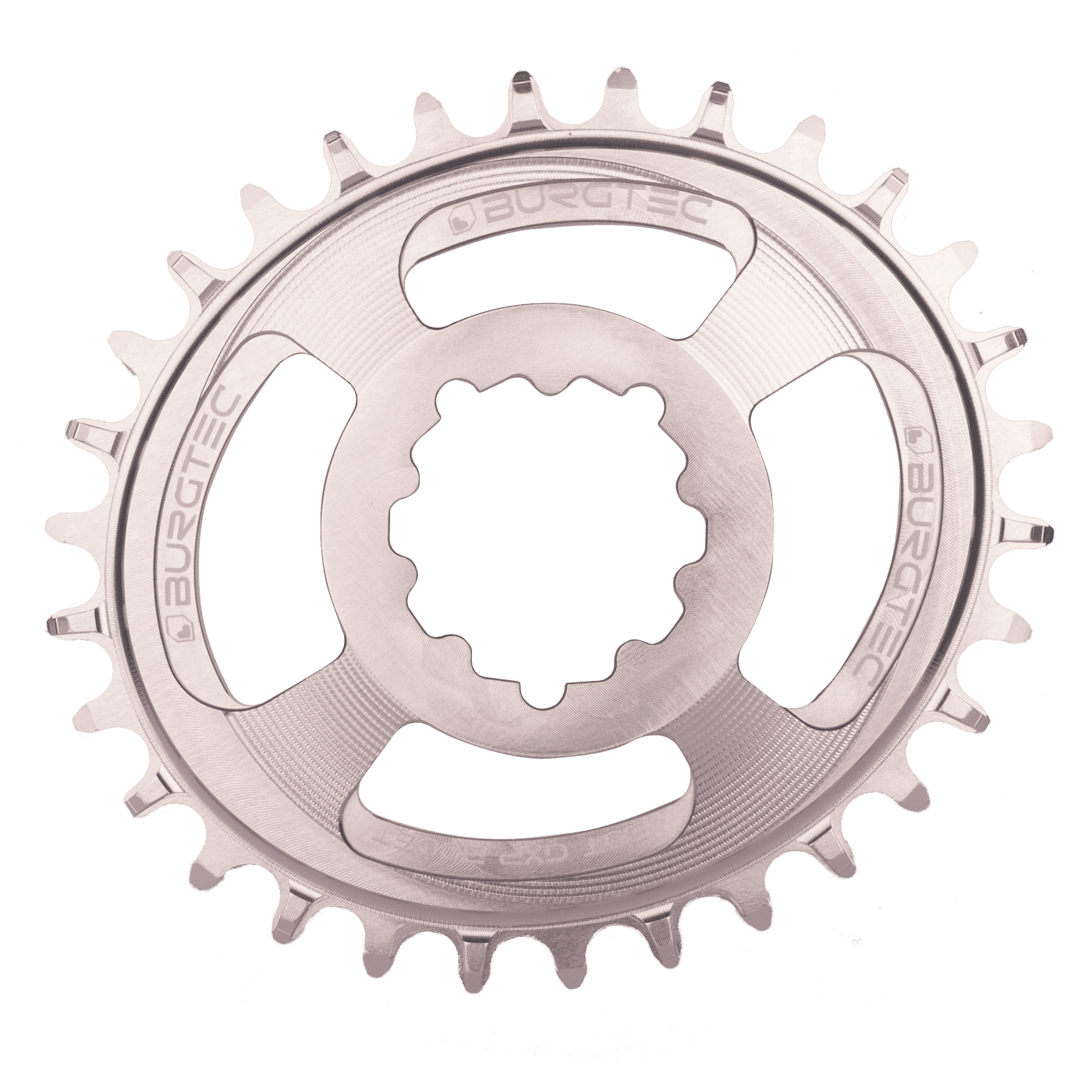 Burgtec Oval 3mm Offset Thick Thin Chainring for SRAM 3-Bolt — detail view 7