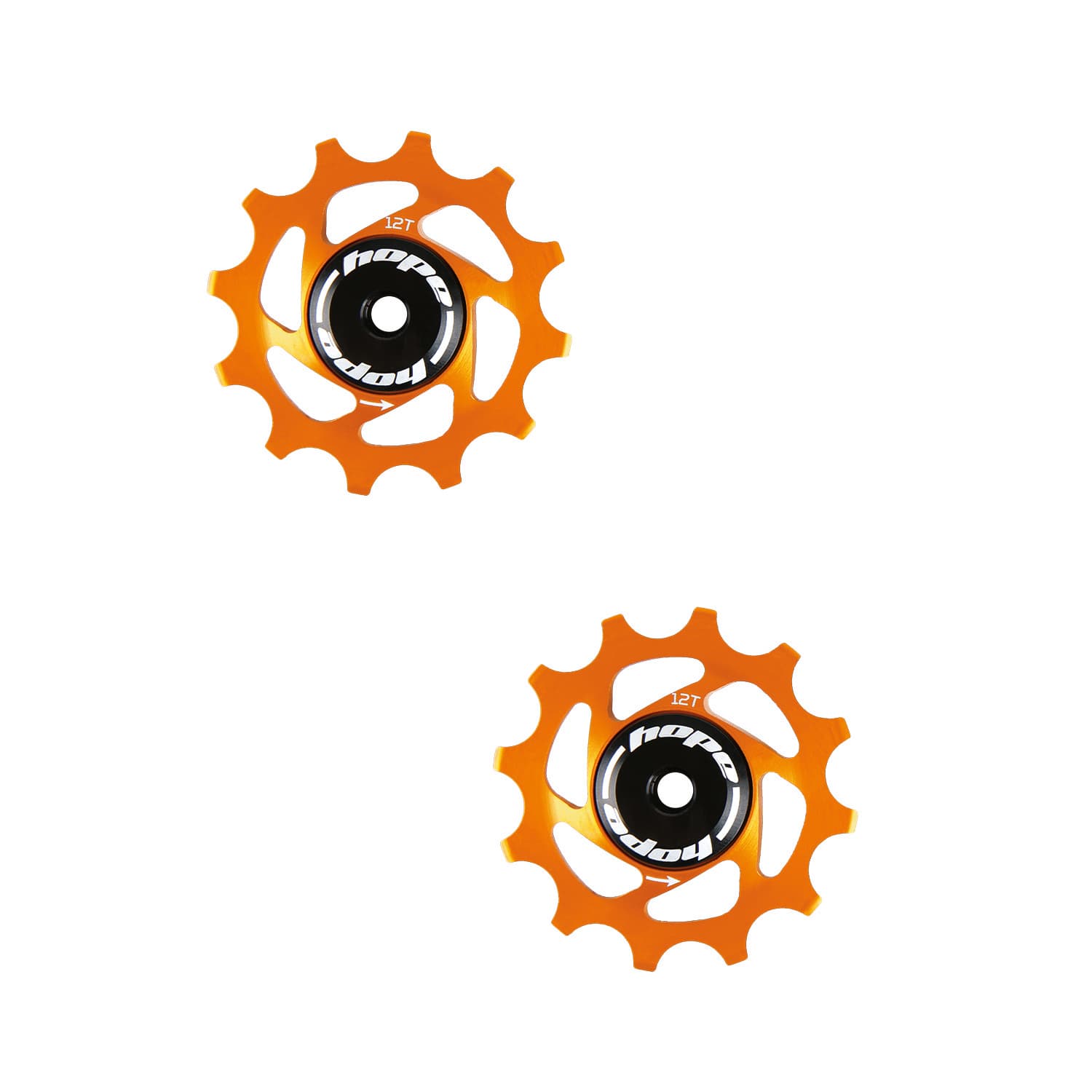 Hope 12 Tooth Jockey Wheels - Pair Orange — product photo