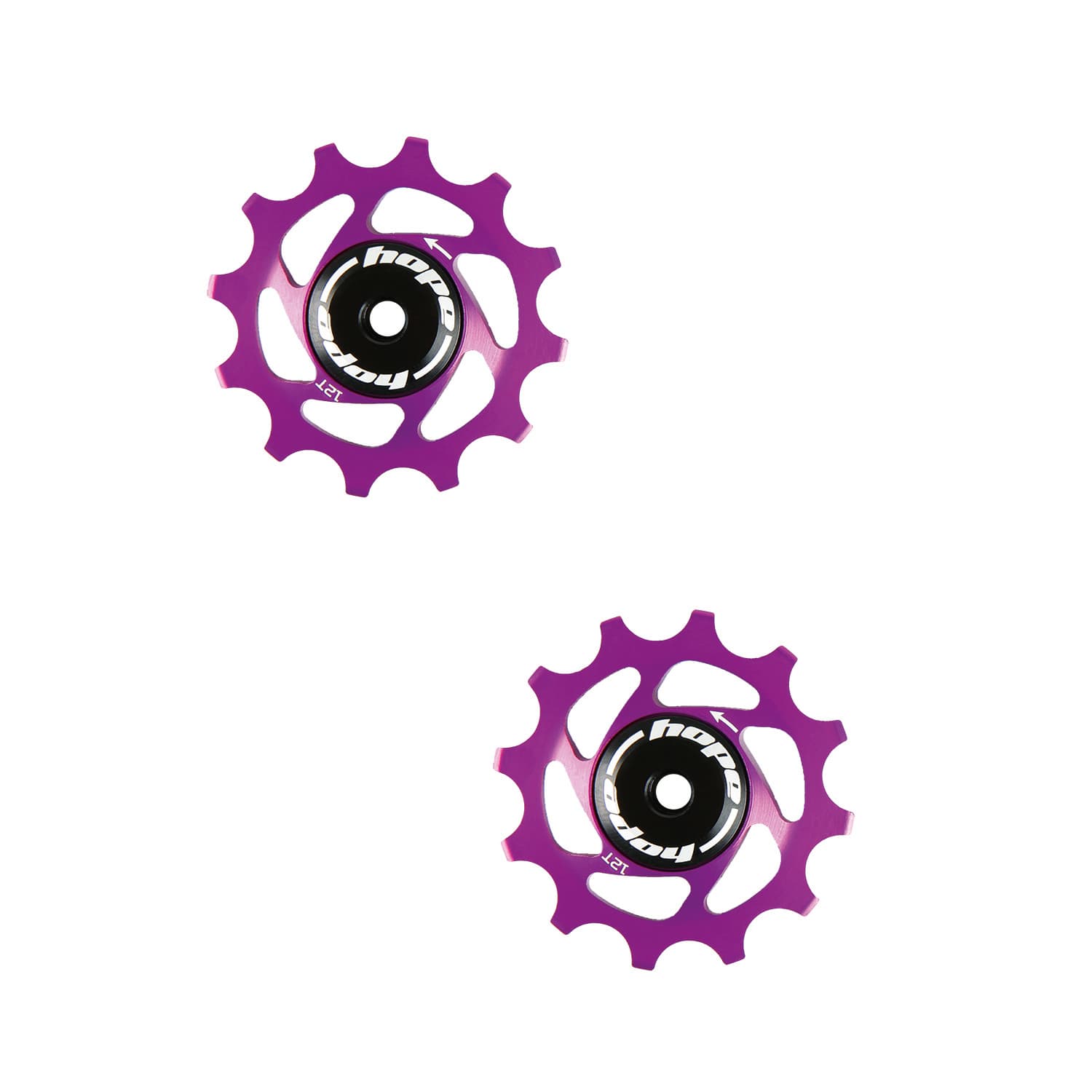 Hope 12 Tooth Jockey Wheels - Pair Purple — product photo