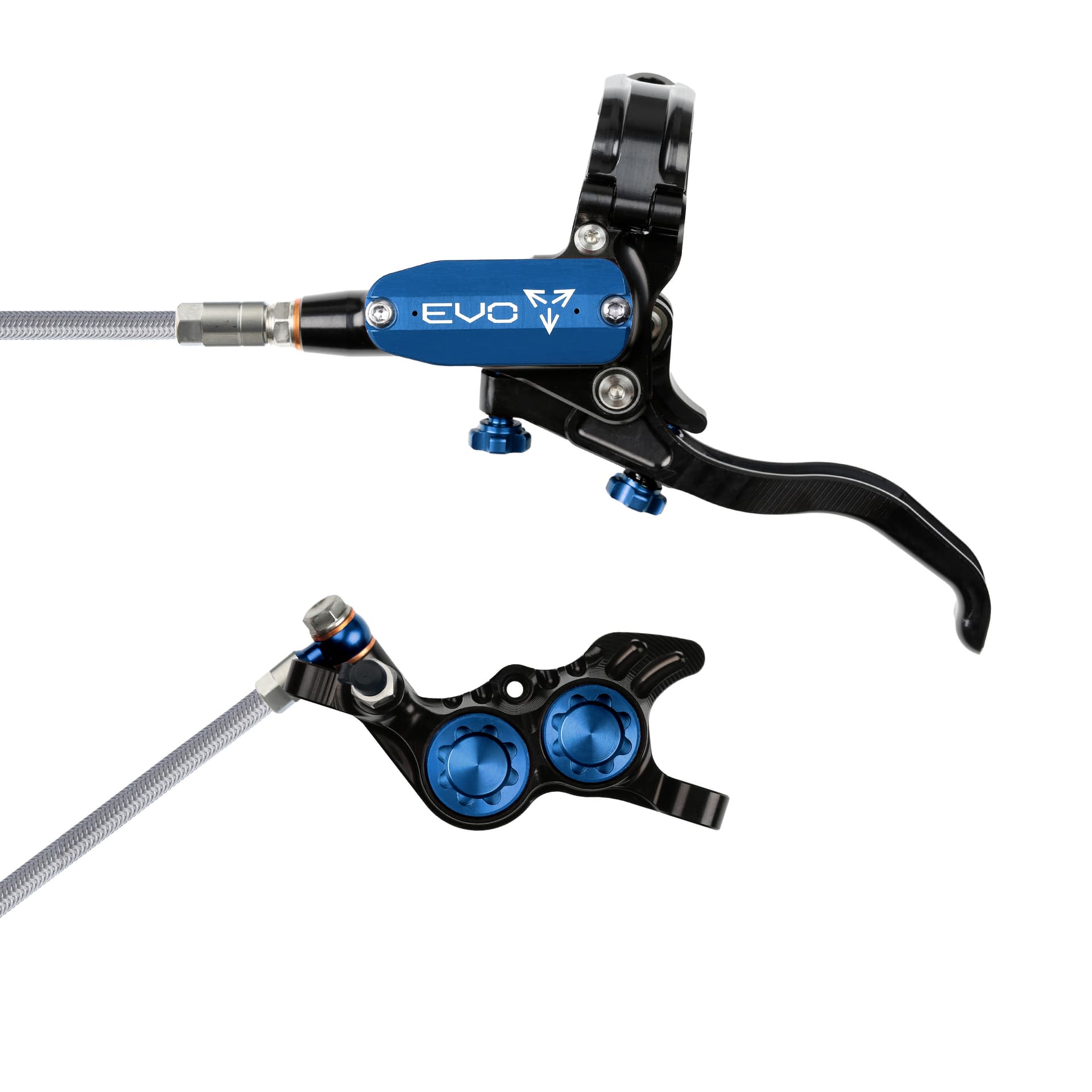 Hope Tech 4 EVO GR4 - Black/Blue - Braided - No Rotor — product photo