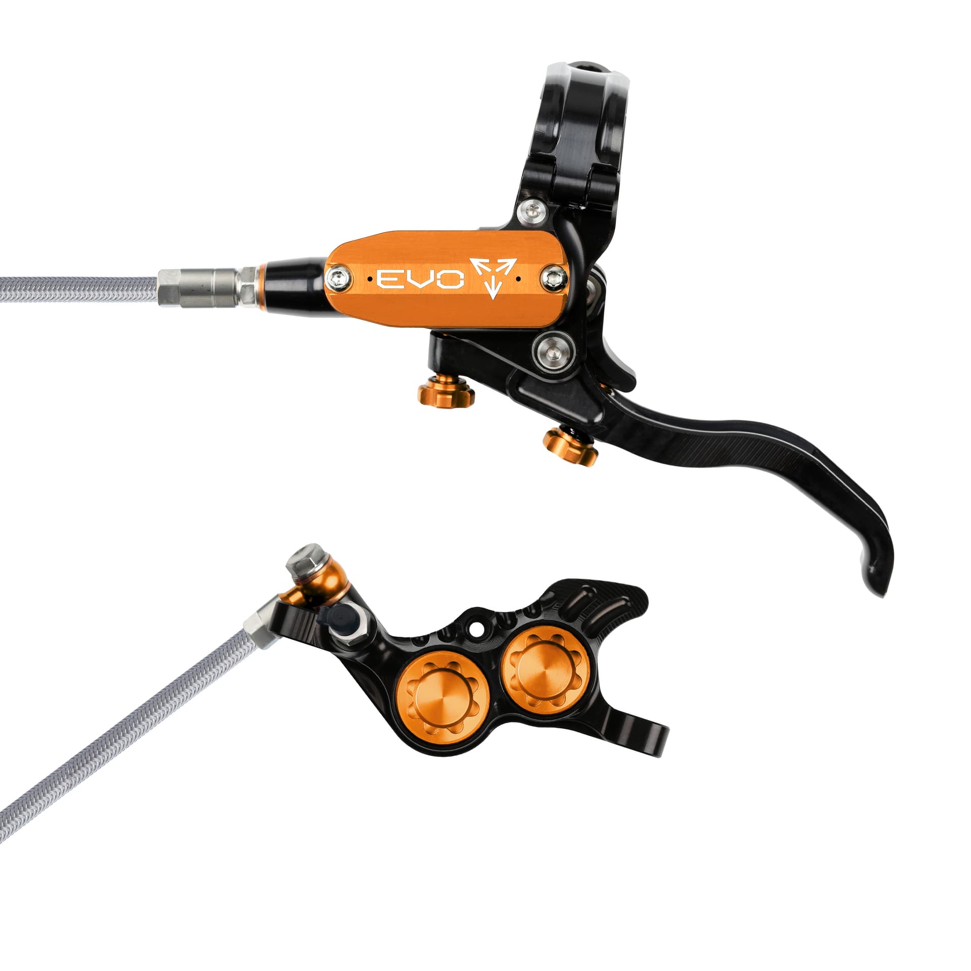 Hope Tech 4 EVO GR4 - Black/Orange - Braided - No Rotor — product photo