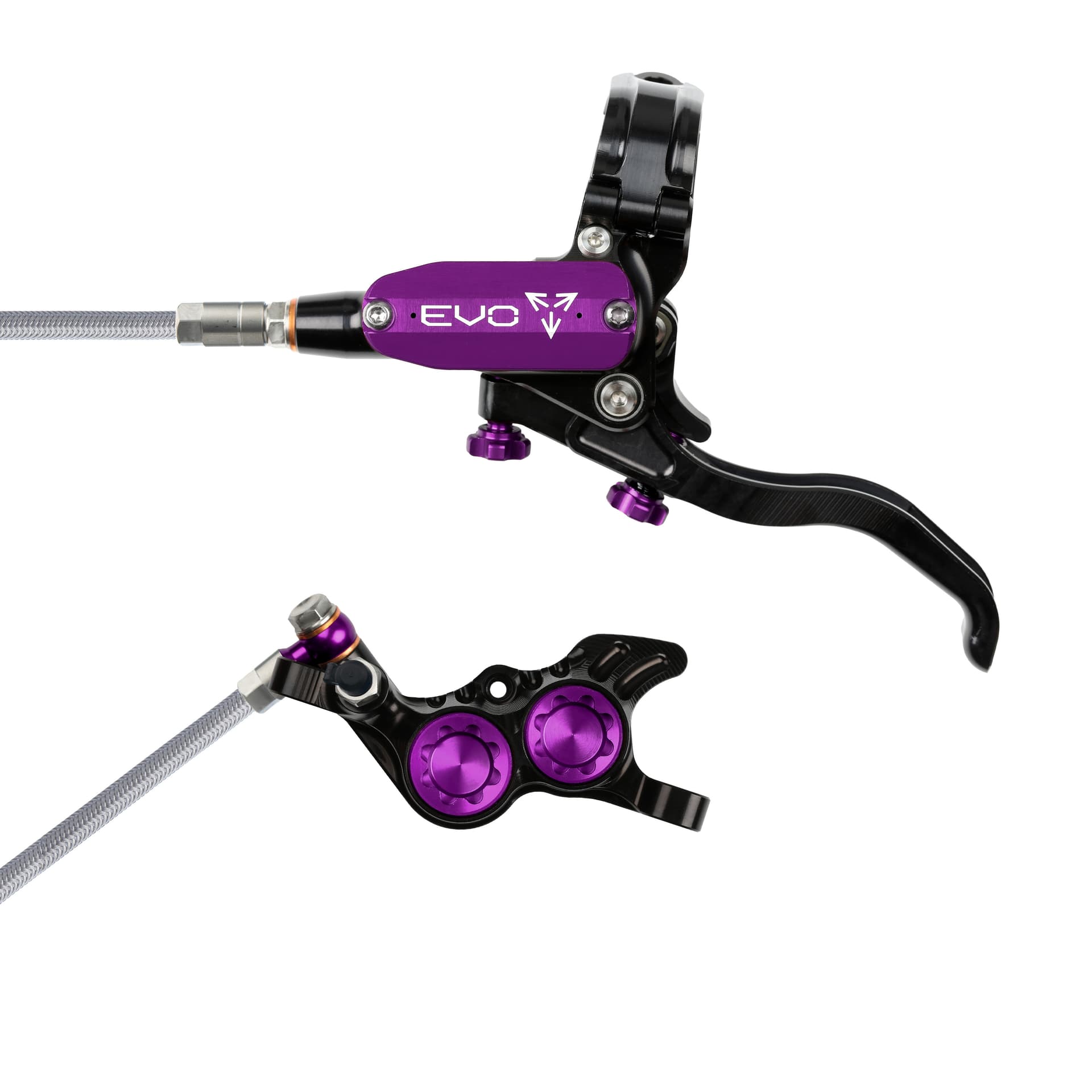 Hope Tech 4 EVO GR4 - Black/Purple - Braided - No Rotor — product photo