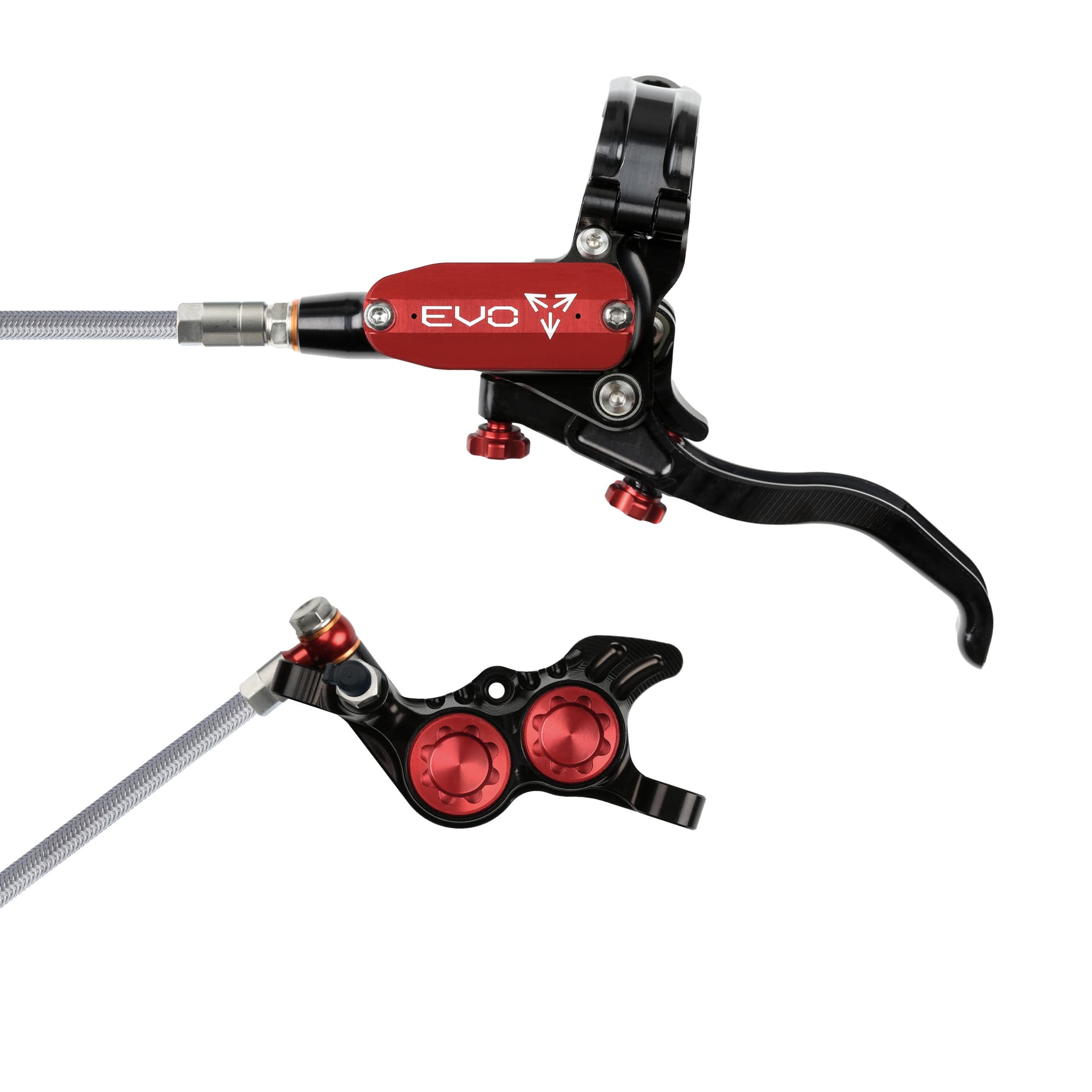 Hope Tech 4 EVO GR4 - Black/Red - Braided - No Rotor — product photo