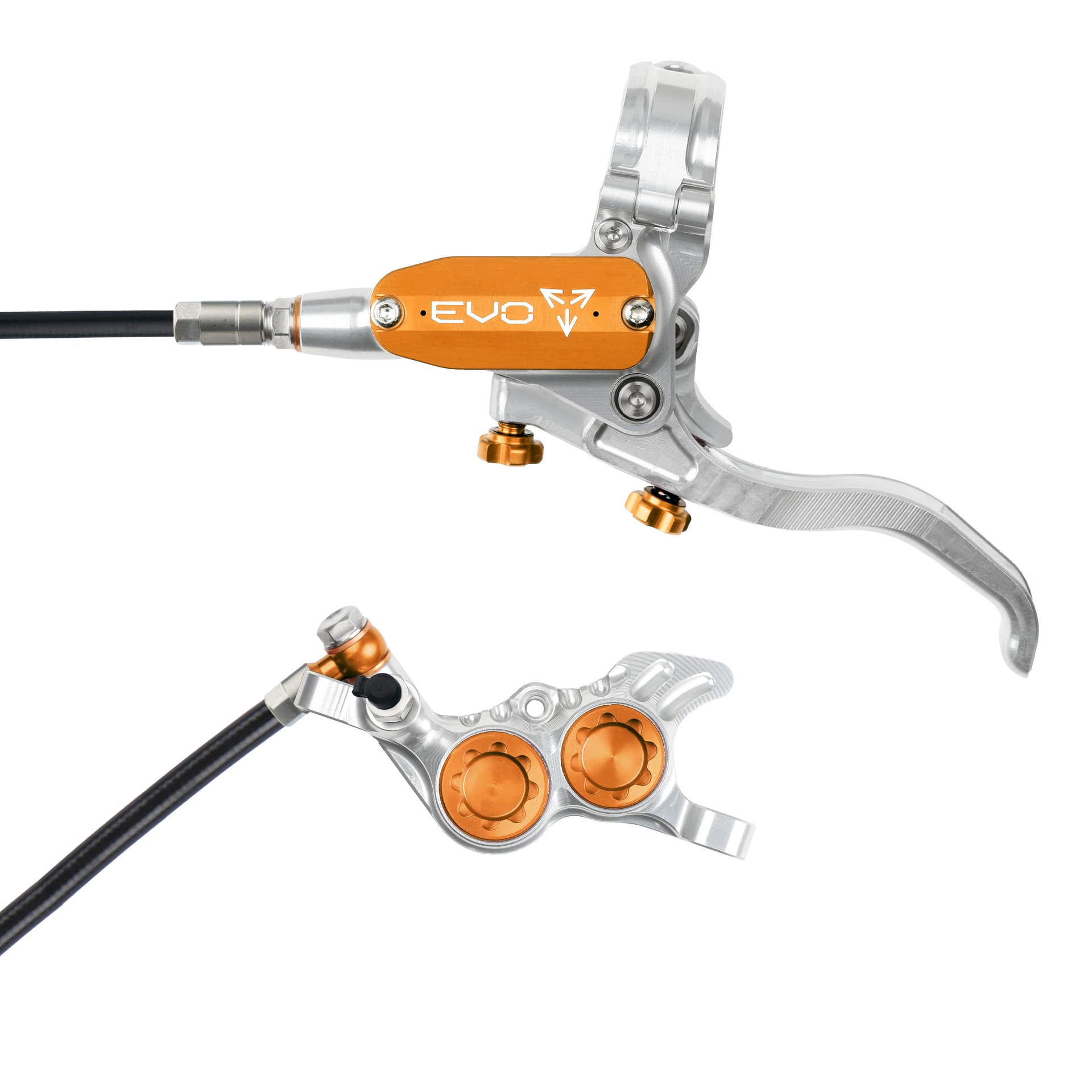 Hope Tech 4 EVO GR4 - Silver/Orange - No Rotor — product photo