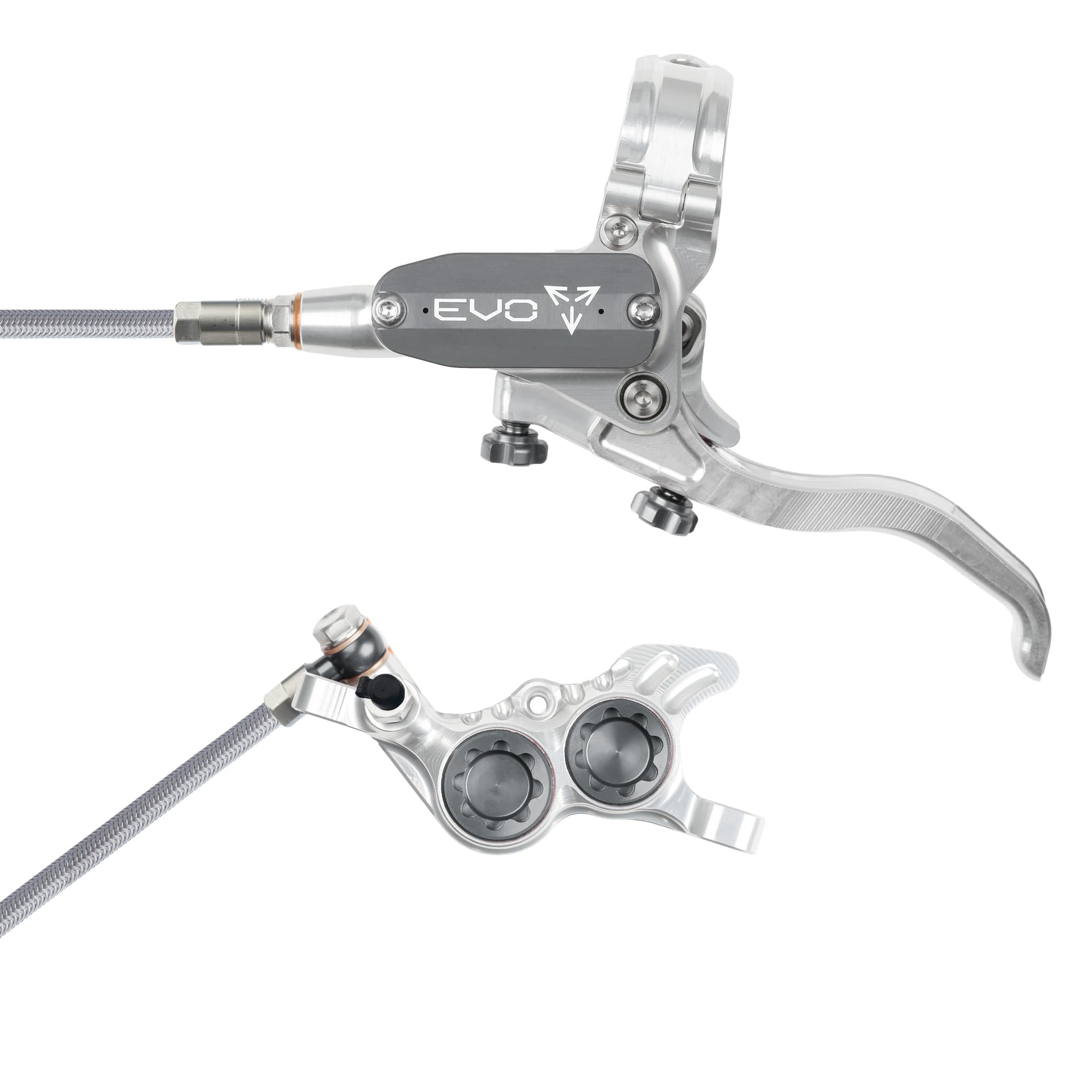 Hope Tech 4 EVO GR4 - Silver/Smoke - Braided - No Rotor — product photo