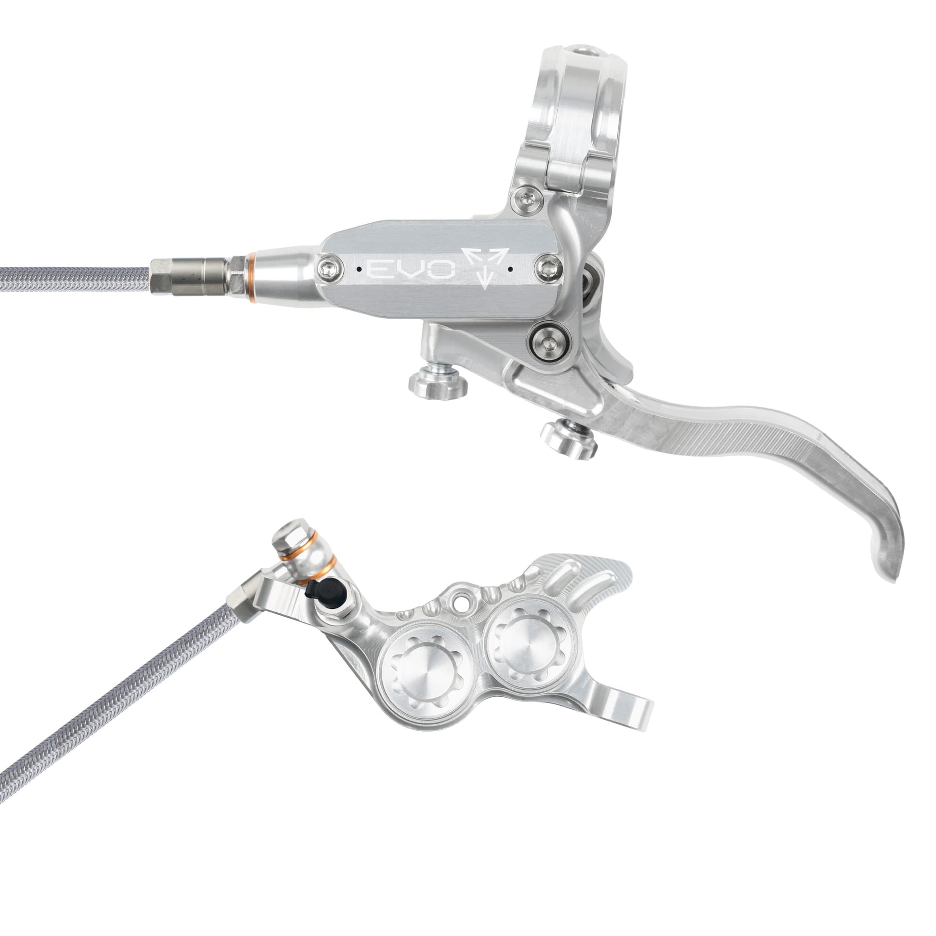 Hope Tech 4 EVO GR4 - Silver/Silver - Braided - No Rotor — product photo