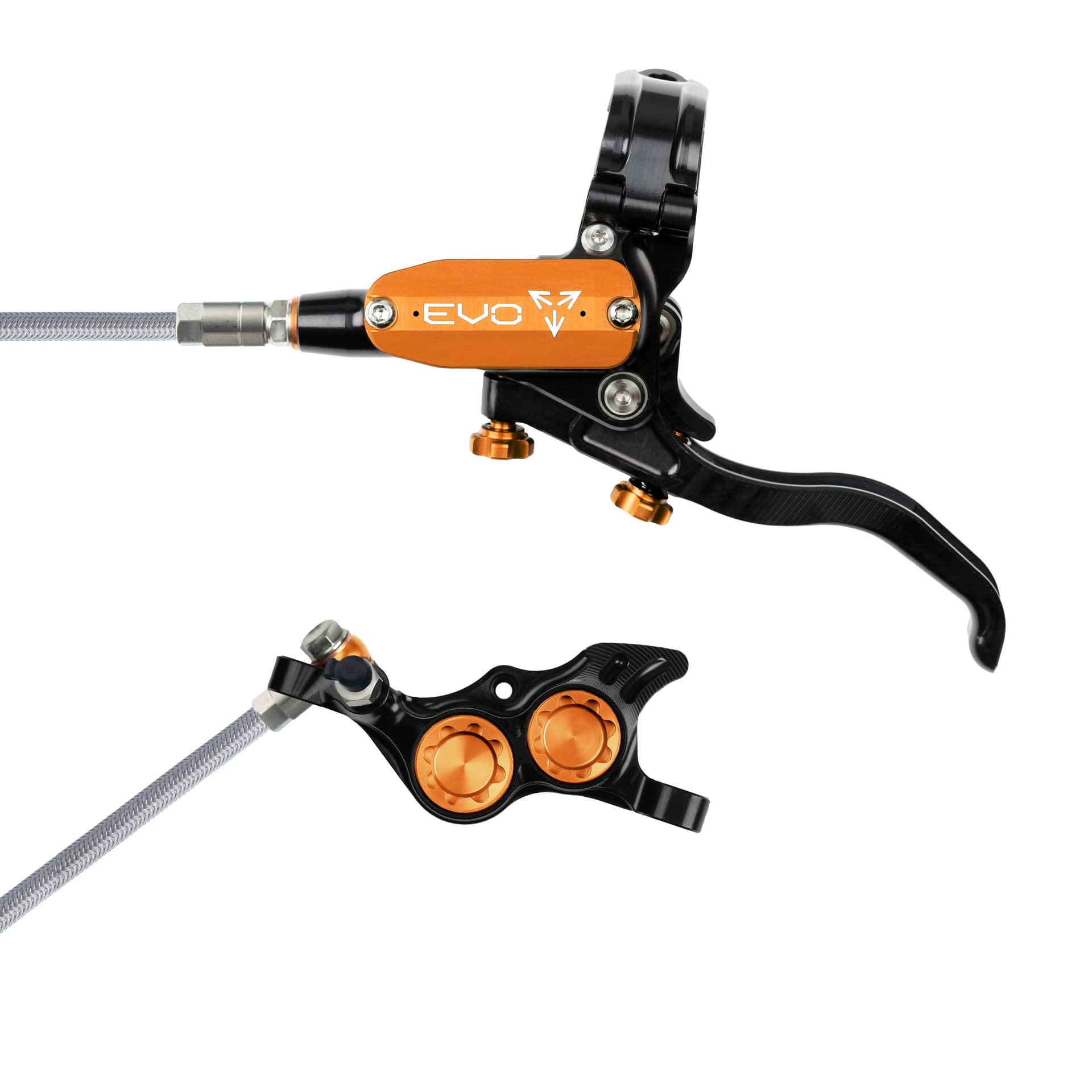 Hope Tech 4 EVO TR4 - Black/Orange - Braided - No Rotor — product photo
