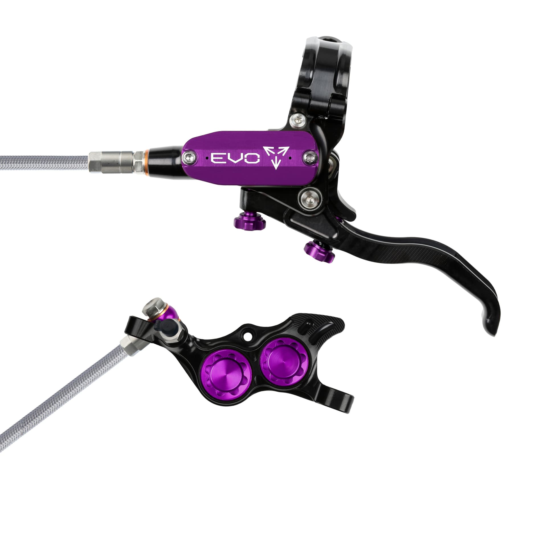 Hope Tech 4 EVO TR4 - Black/Purple - Braided - No Rotor — product photo
