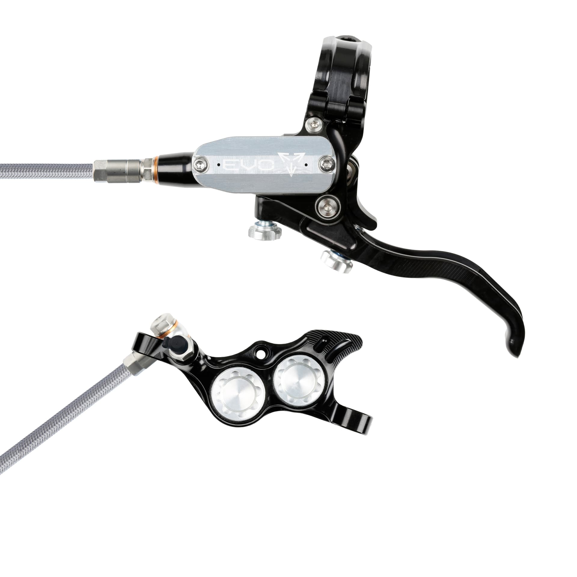 Hope Tech 4 EVO TR4 - Black/Silver - Braided - No Rotor — product photo