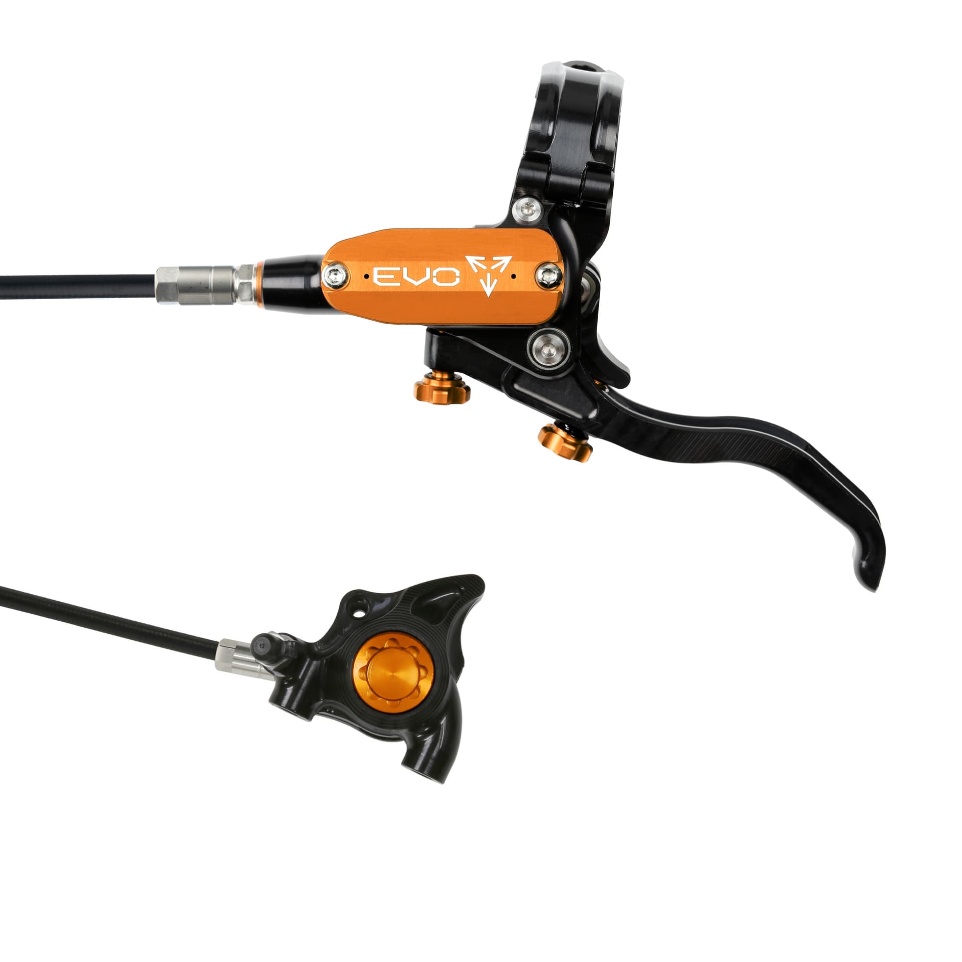 Hope Tech 4 EVO X2 Flatmount - Black/Orange - No Rotor — product photo