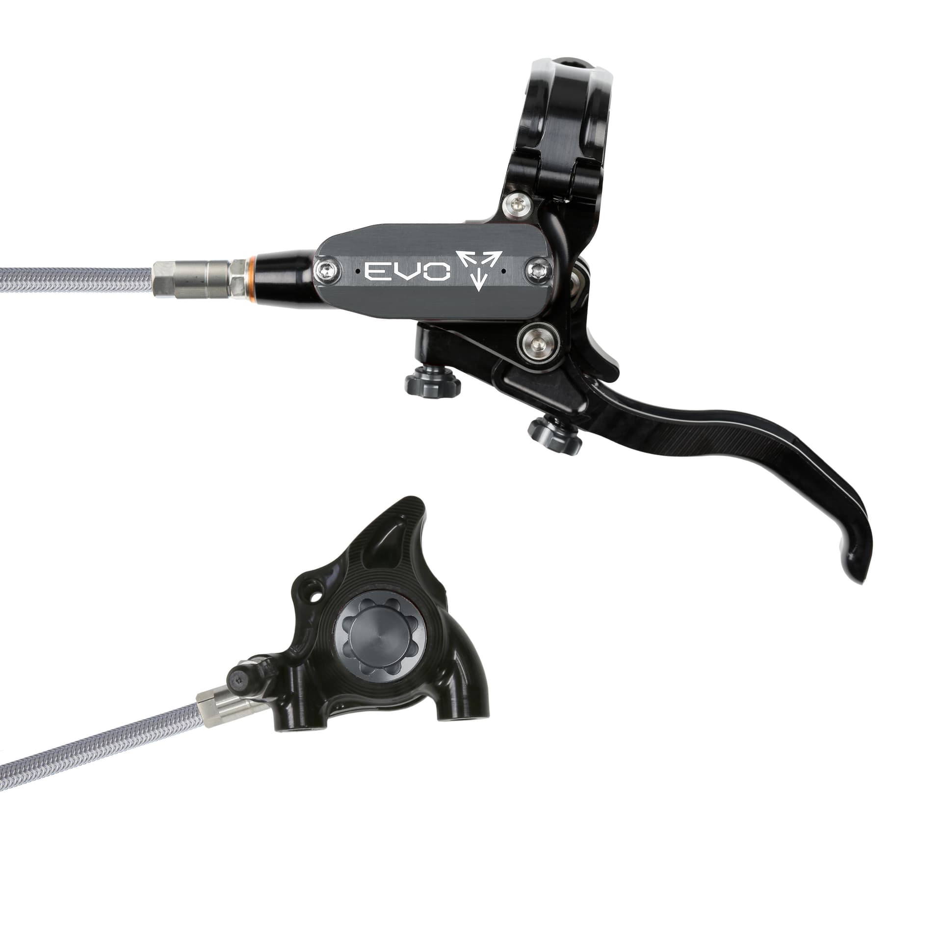 Hope Tech 4 EVO X2 Flatmount - Black/Smoke - Braided - No Rotor — product photo