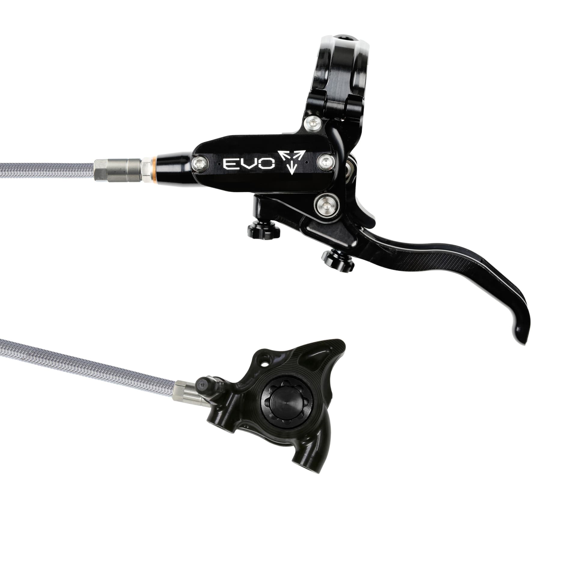 Hope Tech 4 EVO X2 Flatmount - Black/Black - Braided - No Rotor — product photo