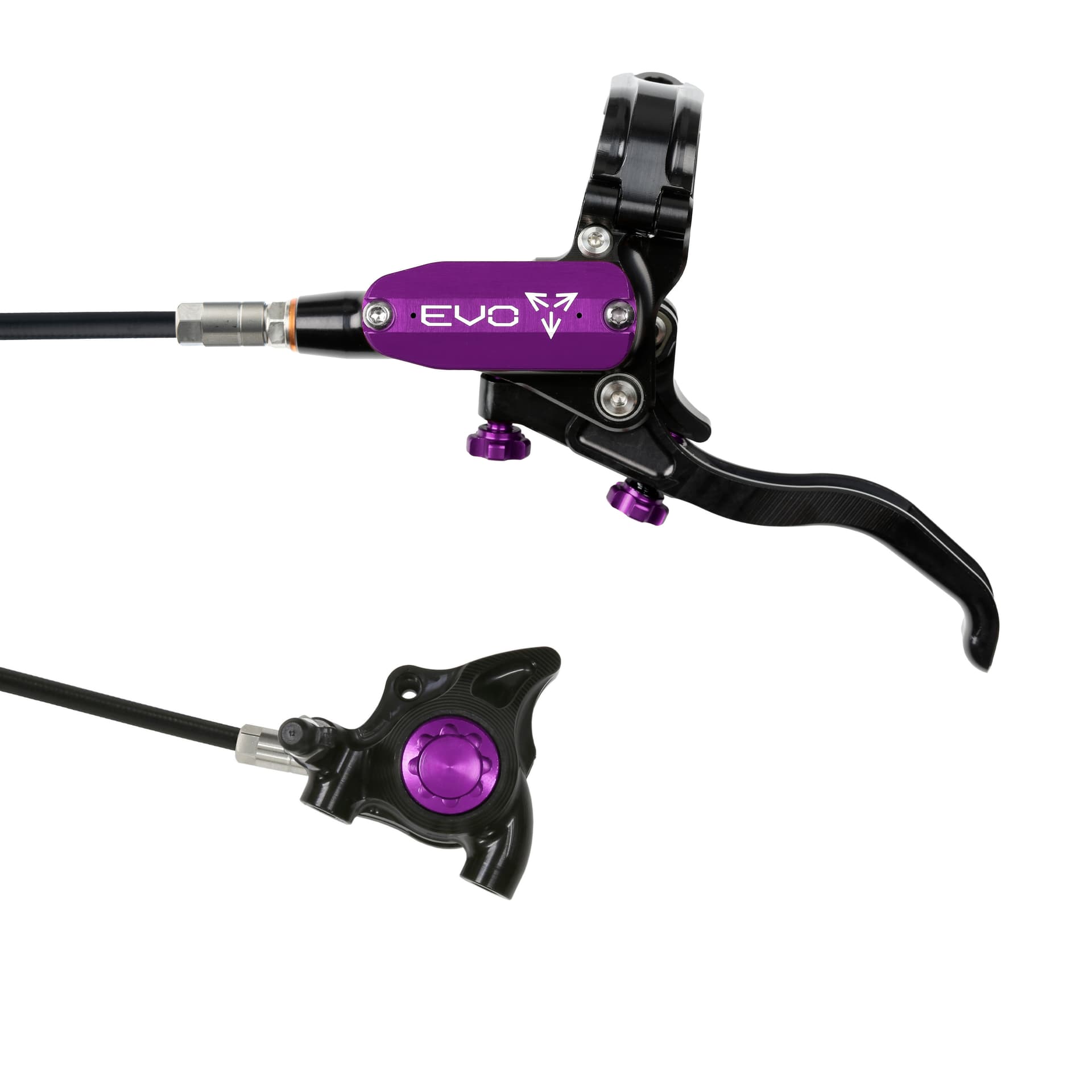 Hope Tech 4 EVO X2 Flatmount - Black/Purple - No Rotor — product photo