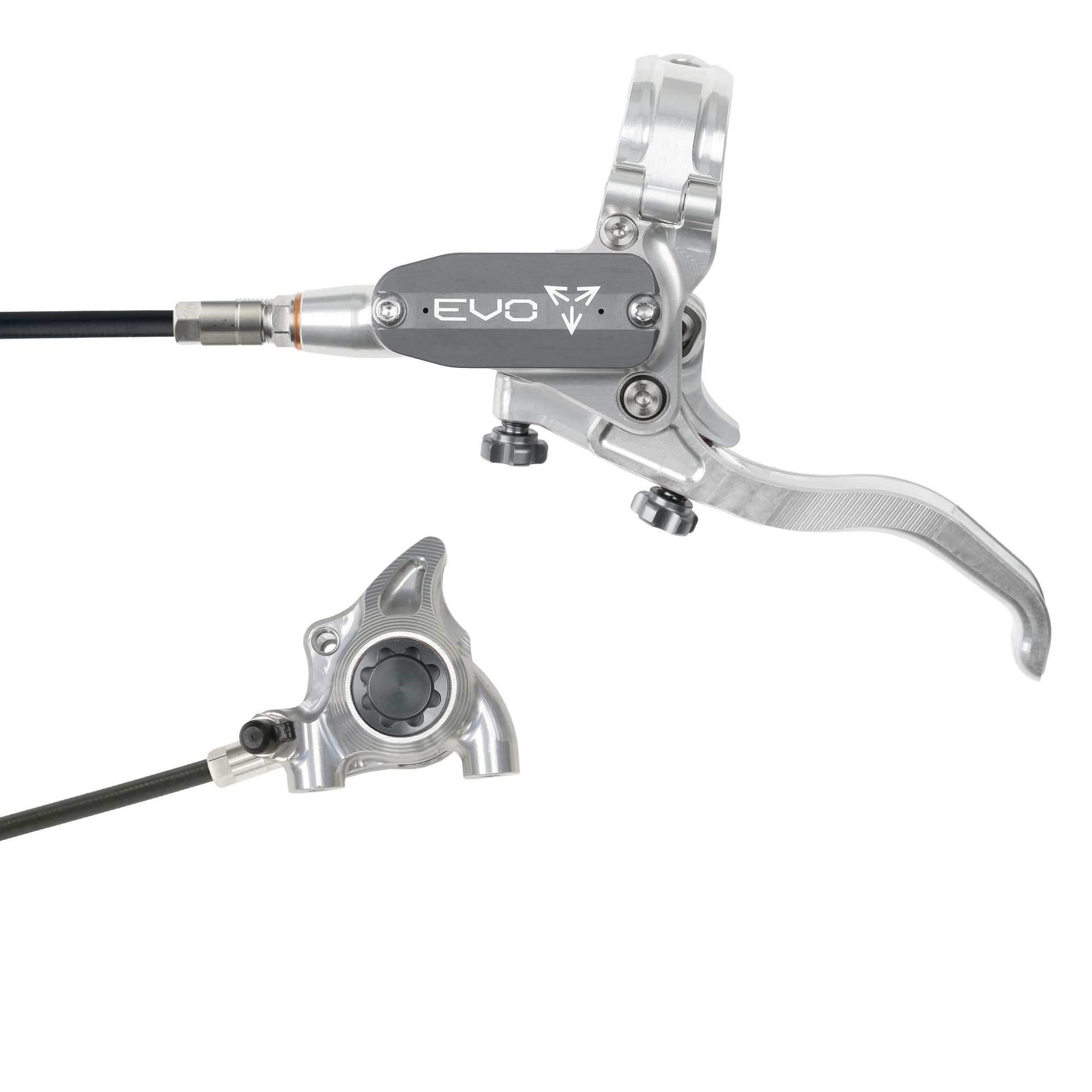 Hope Tech 4 EVO X2 Flatmount - Silver/Smoke - No Rotor — product photo
