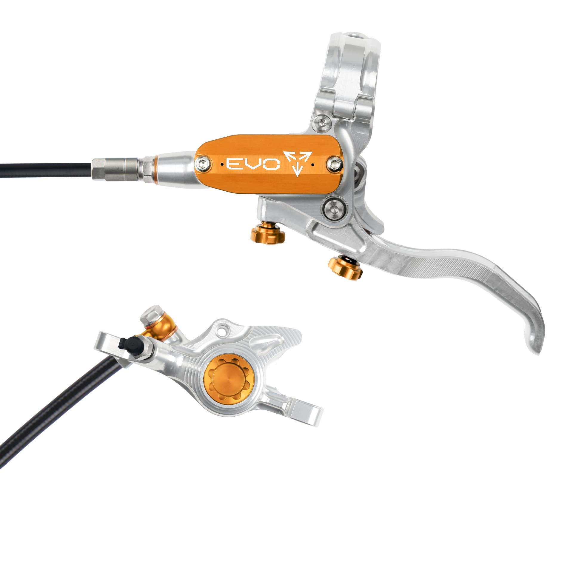 Hope Tech 4 EVO X2 - Silver/Orange - No Rotor — product photo