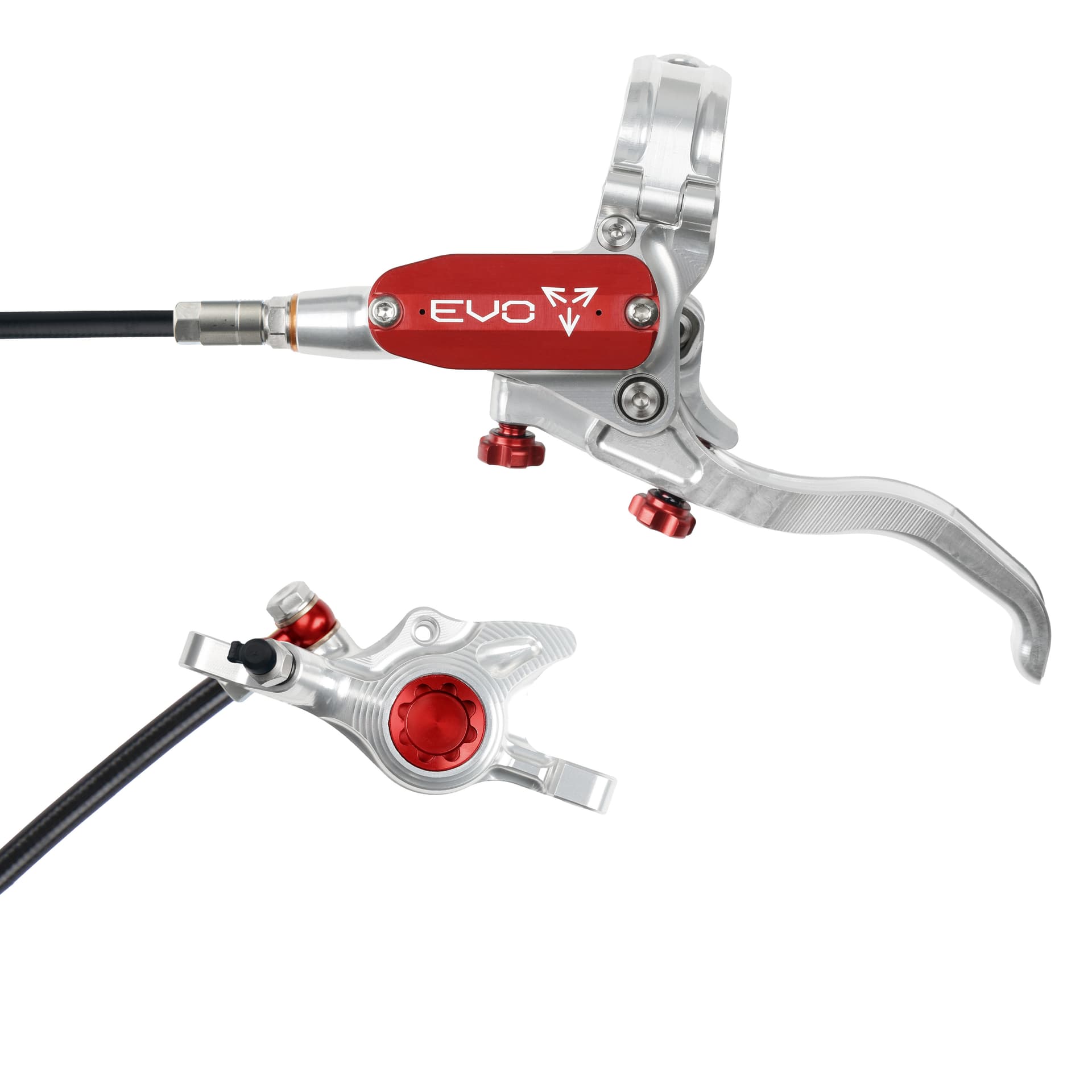 Hope Tech 4 EVO X2 - Silver/Red - No Rotor — product photo