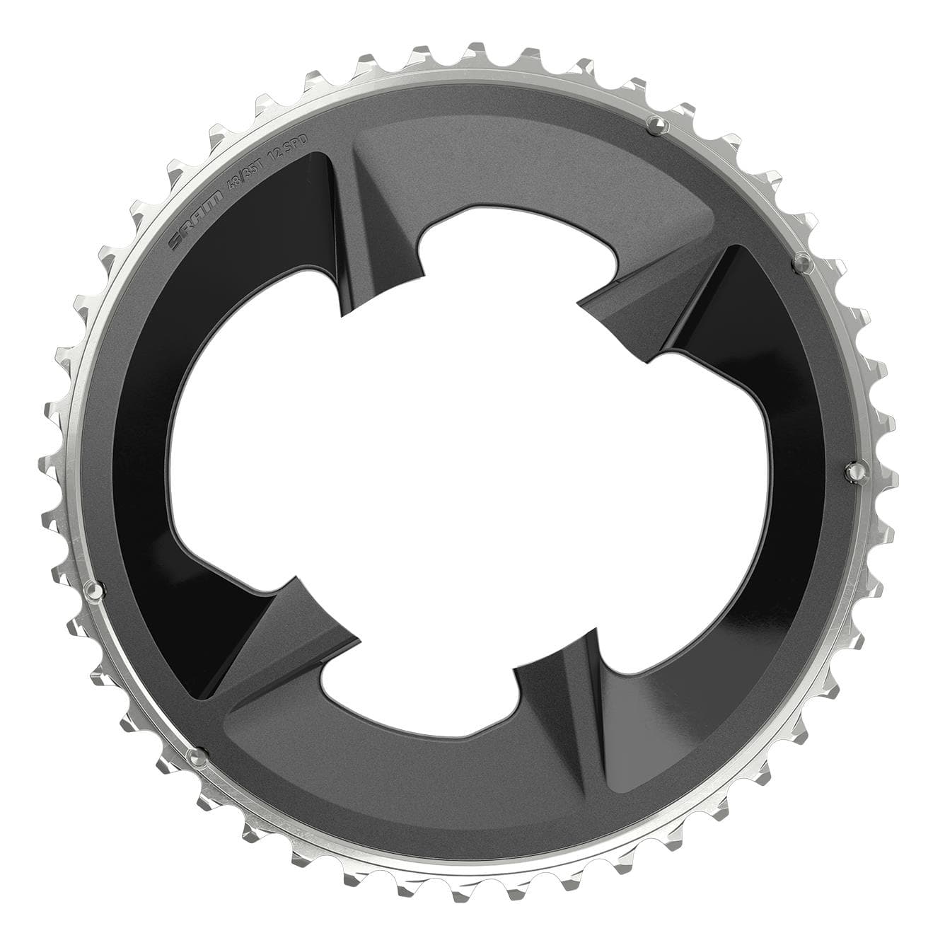 Sram Rival AXS Chain Ring Road 107BBD 2X12 Black With Cover Plate — product photo