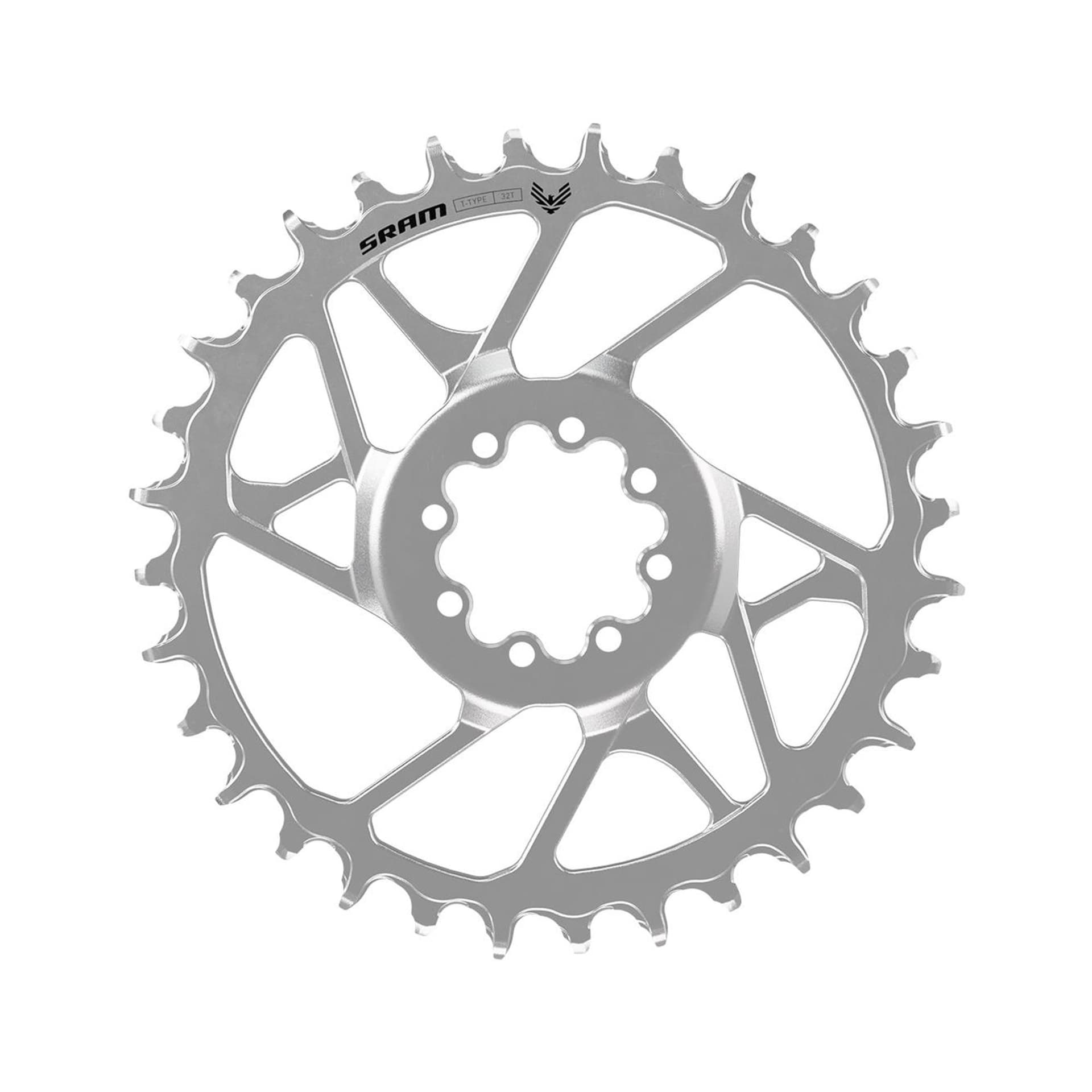 Sram Chain Ring T-Type Eagle Steel Direct Mount 3mm Offset Eagle (Including 8 Bolts) Silver - Eagle 90 — product photo