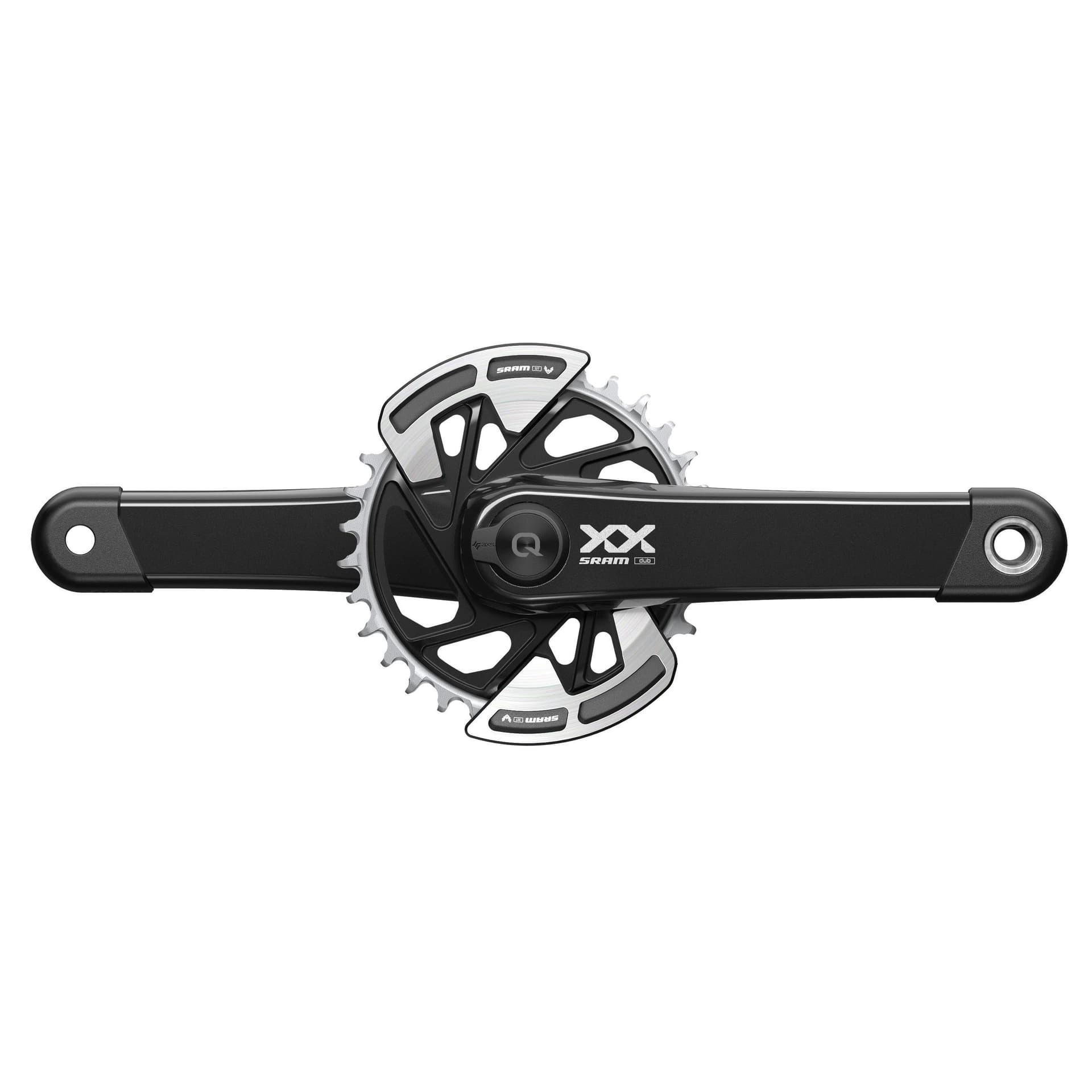 Sram Crankset Powermeter XX Eagle Spindle Q174 55mm Chainline Dub MTB Wide Black 2-Guards 32T T-Type (BB Not Included) 2023 — product photo