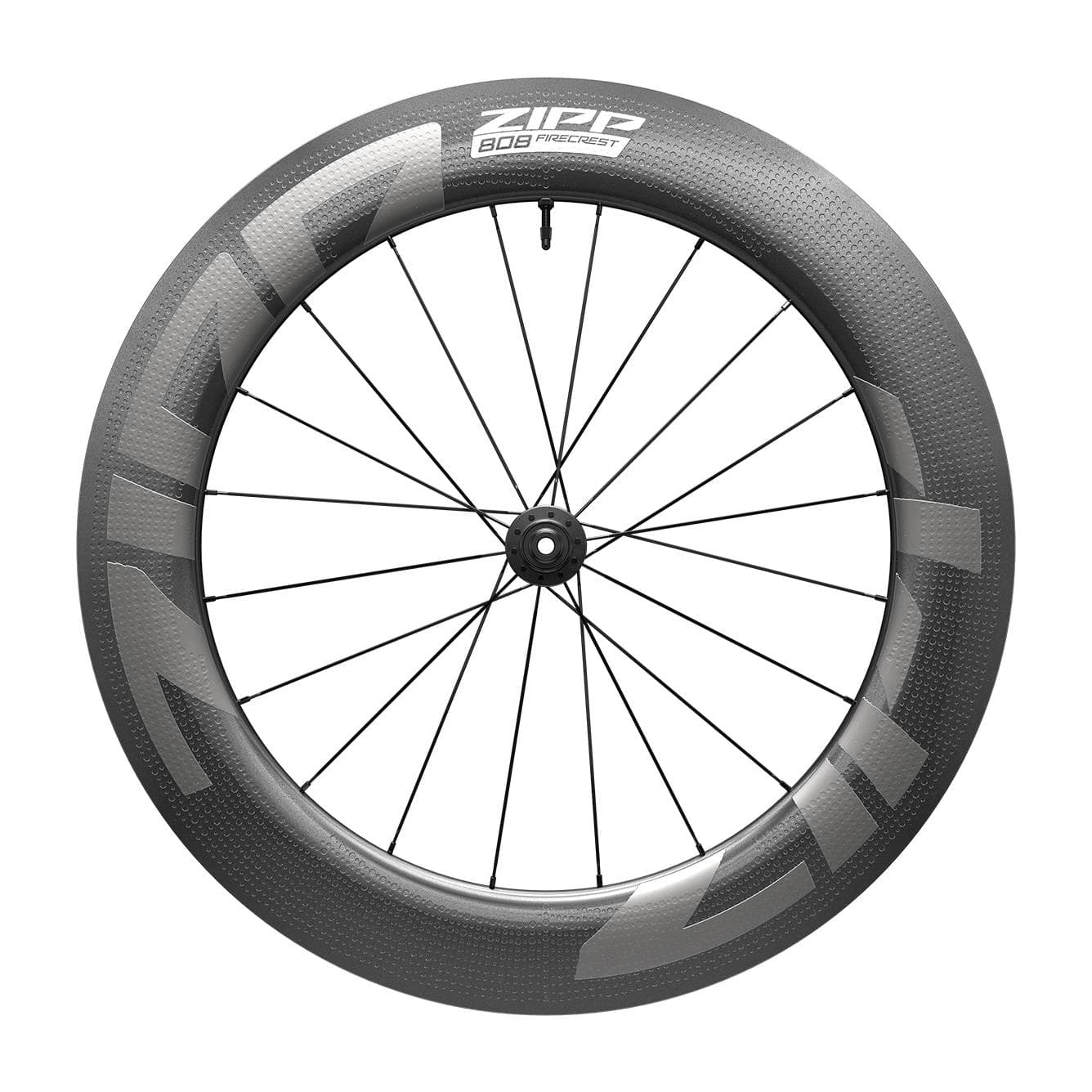Zipp Wheel - 808 Firecrest Carbon Tubeless Disc Brake Center Locking 700c Front 20Spokes 12x100mm Standard Graphic B1 — product photo